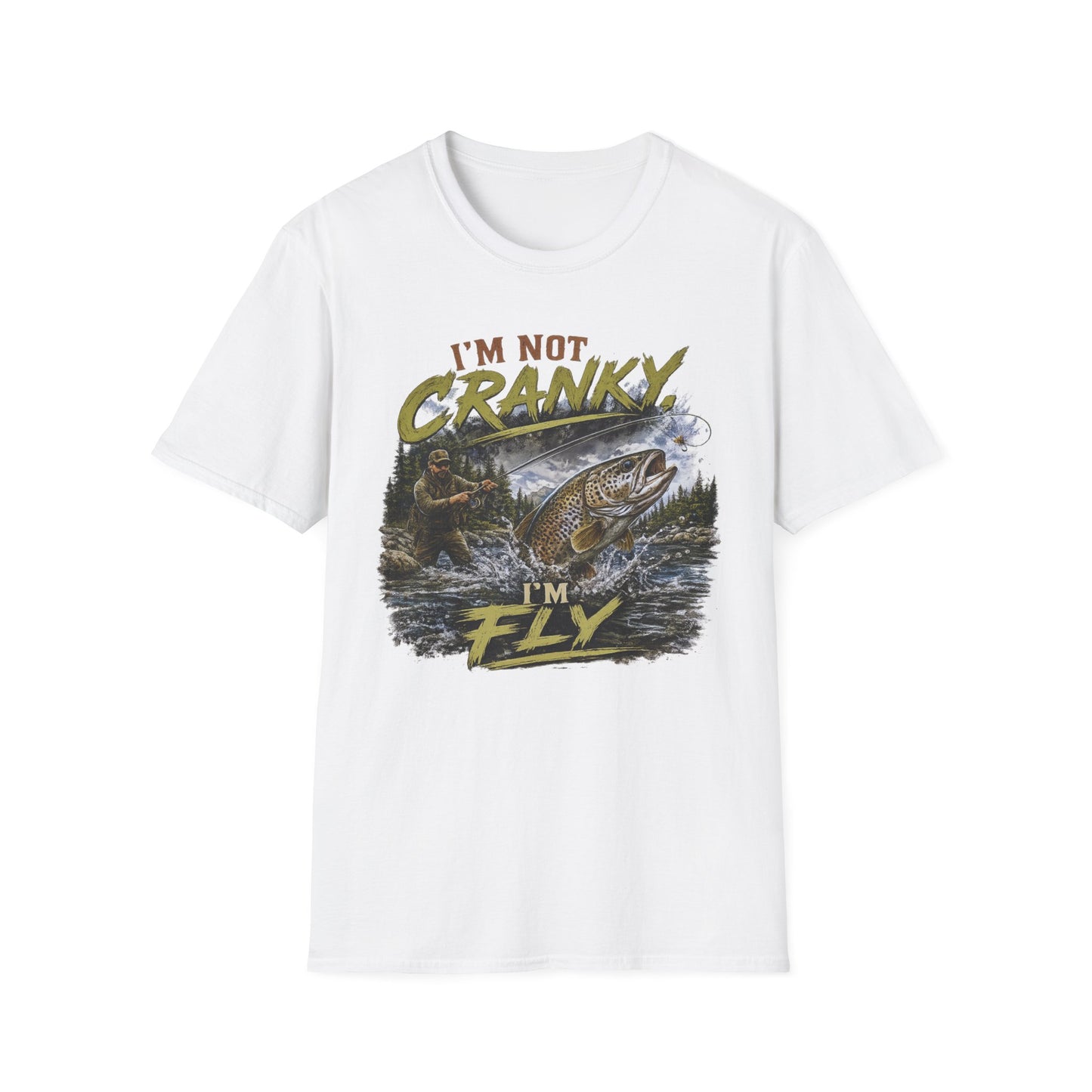 "I’m Not Cranky, I’m Fly" Vintage Trout Fly-Fishing Tee