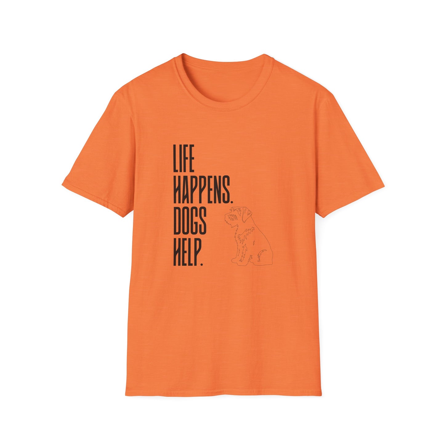 "Life Happens. Dogs Help." Graphic Tee (Casual Pet Lover Shirt)