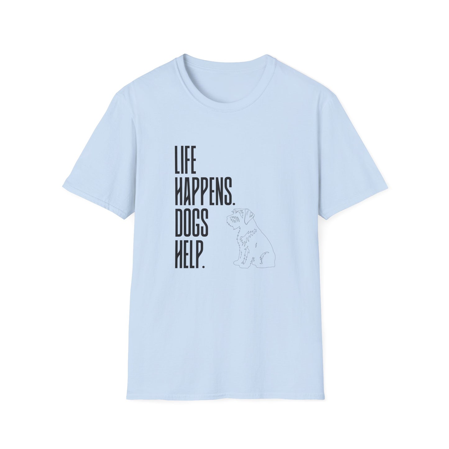 "Life Happens. Dogs Help." Graphic Tee (Casual Pet Lover Shirt)