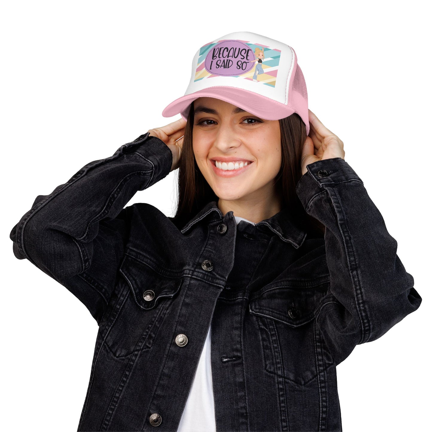 Because I Said So(Geo Purple) - Foam Trucker Hat