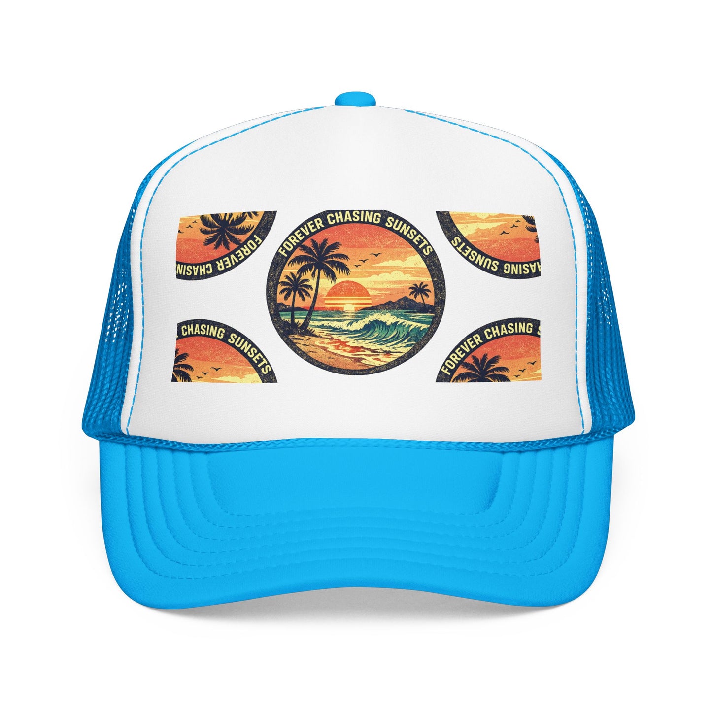 Chasing Sunsets Trucker Hat — Vintage Beach Foam Cap