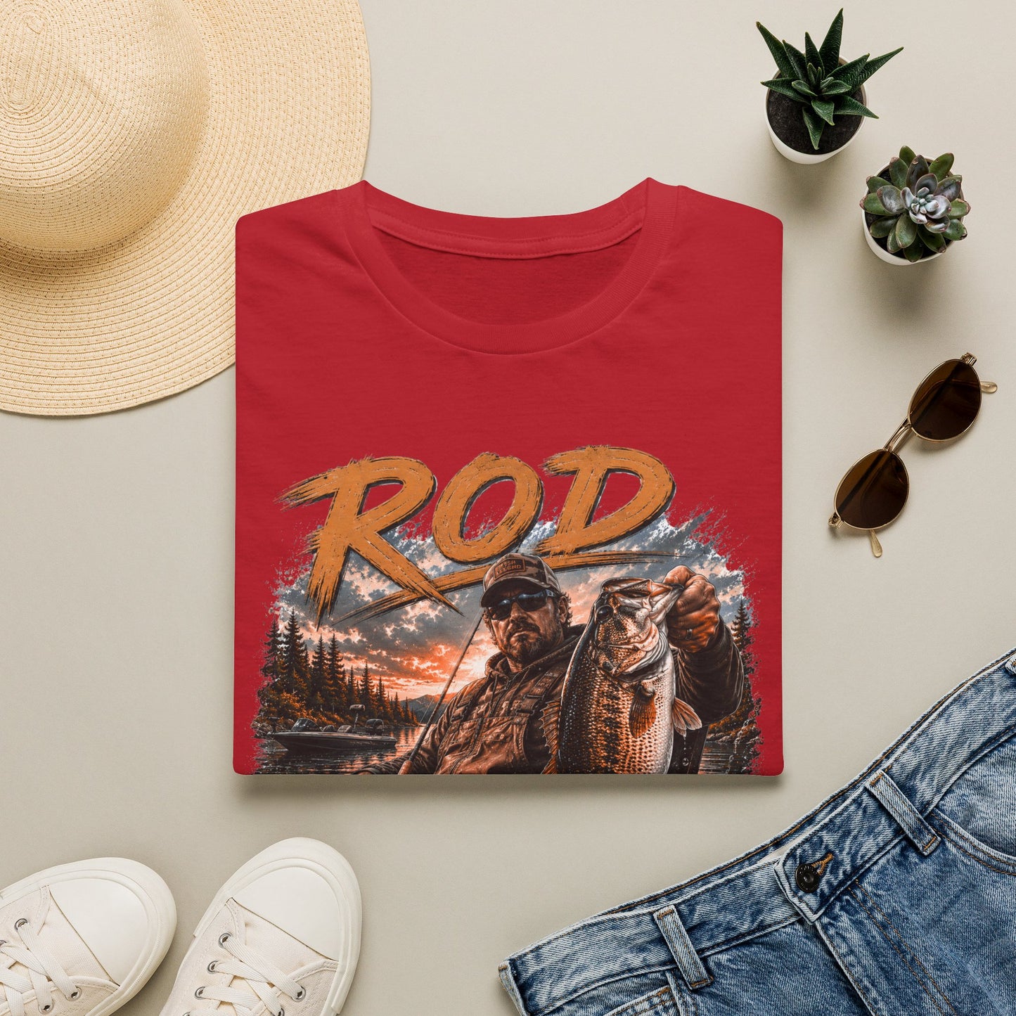 "'Rod Father" Fishing T‑Shirt — Vintage Bass Fisherman Graphic Tee