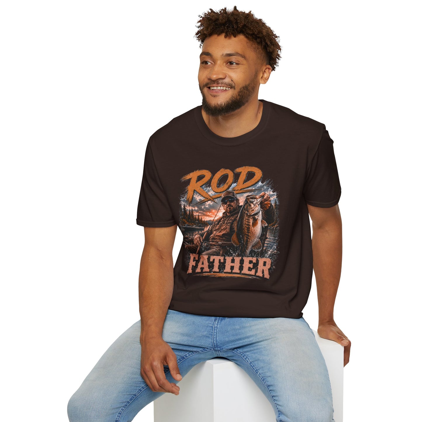 "'Rod Father" Fishing T‑Shirt — Vintage Bass Fisherman Graphic Tee