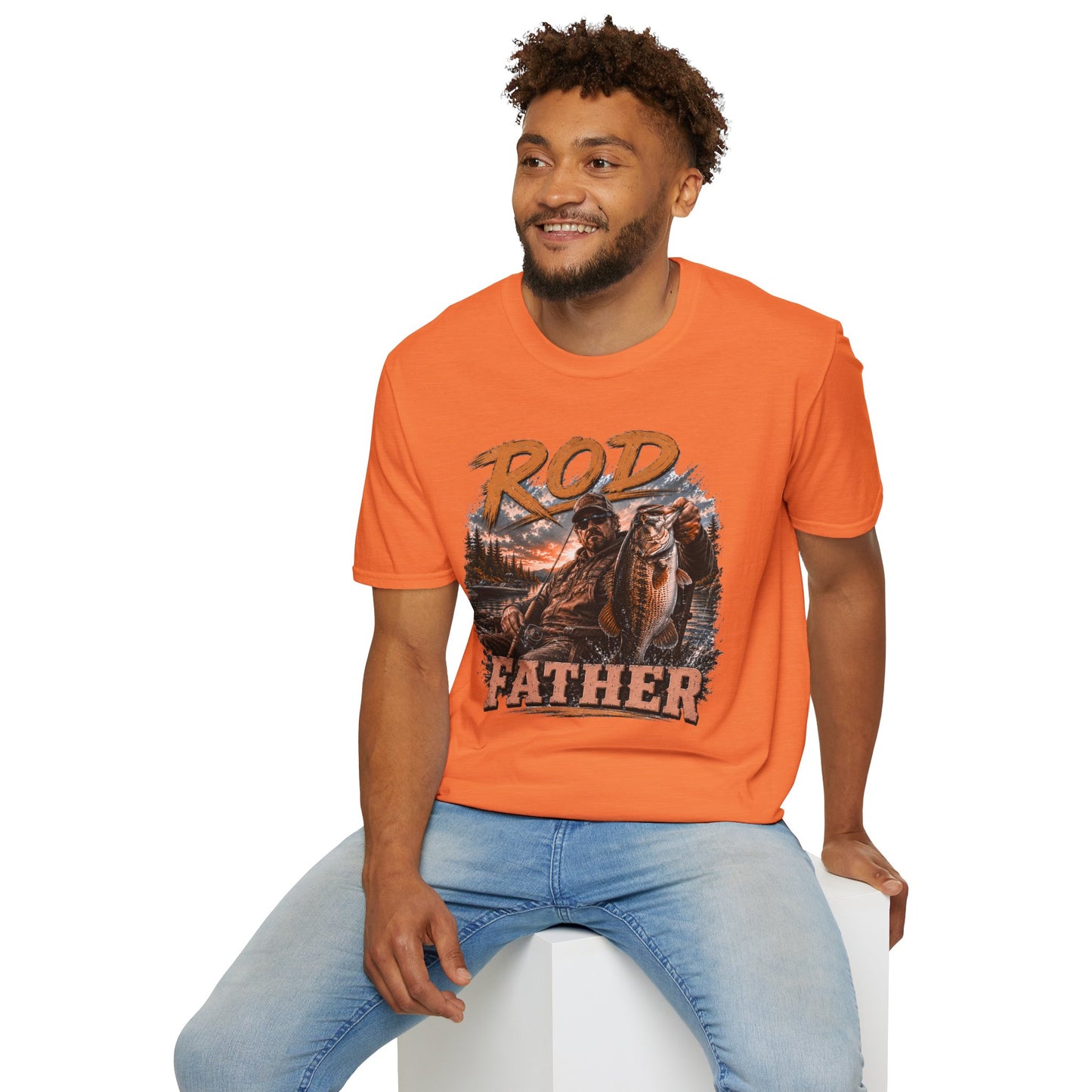 "'Rod Father" Fishing T‑Shirt — Vintage Bass Fisherman Graphic Tee