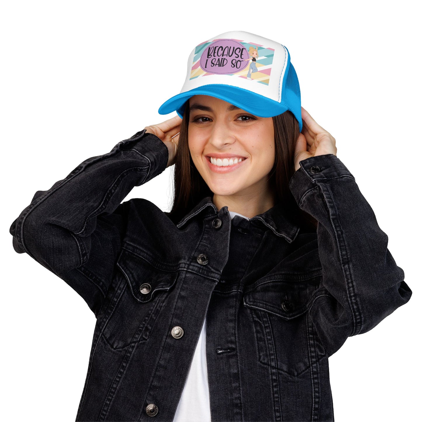 Because I Said So(Geo Purple) - Foam Trucker Hat