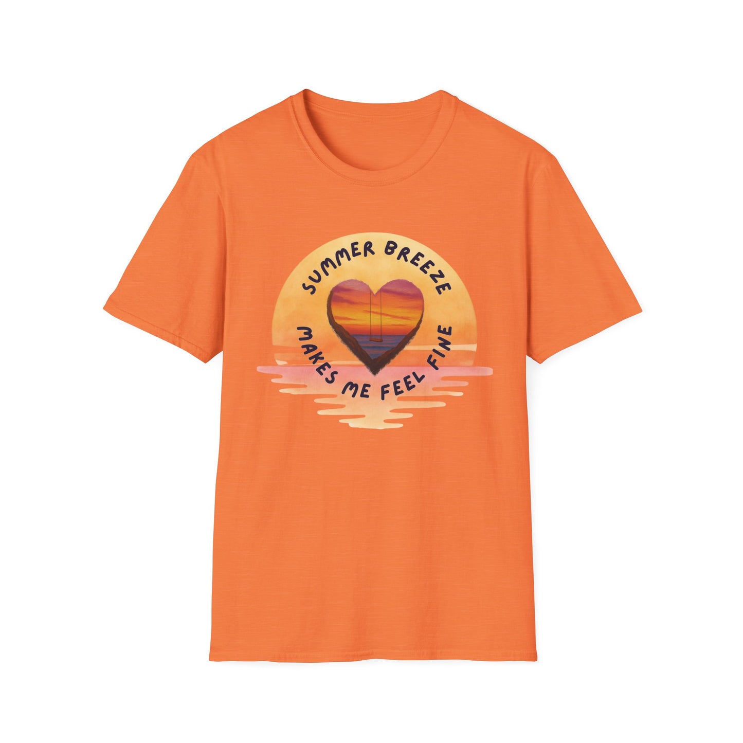 "Summer Breeze Makes Me Feel Fine" -Retro Sunset Heart Tee