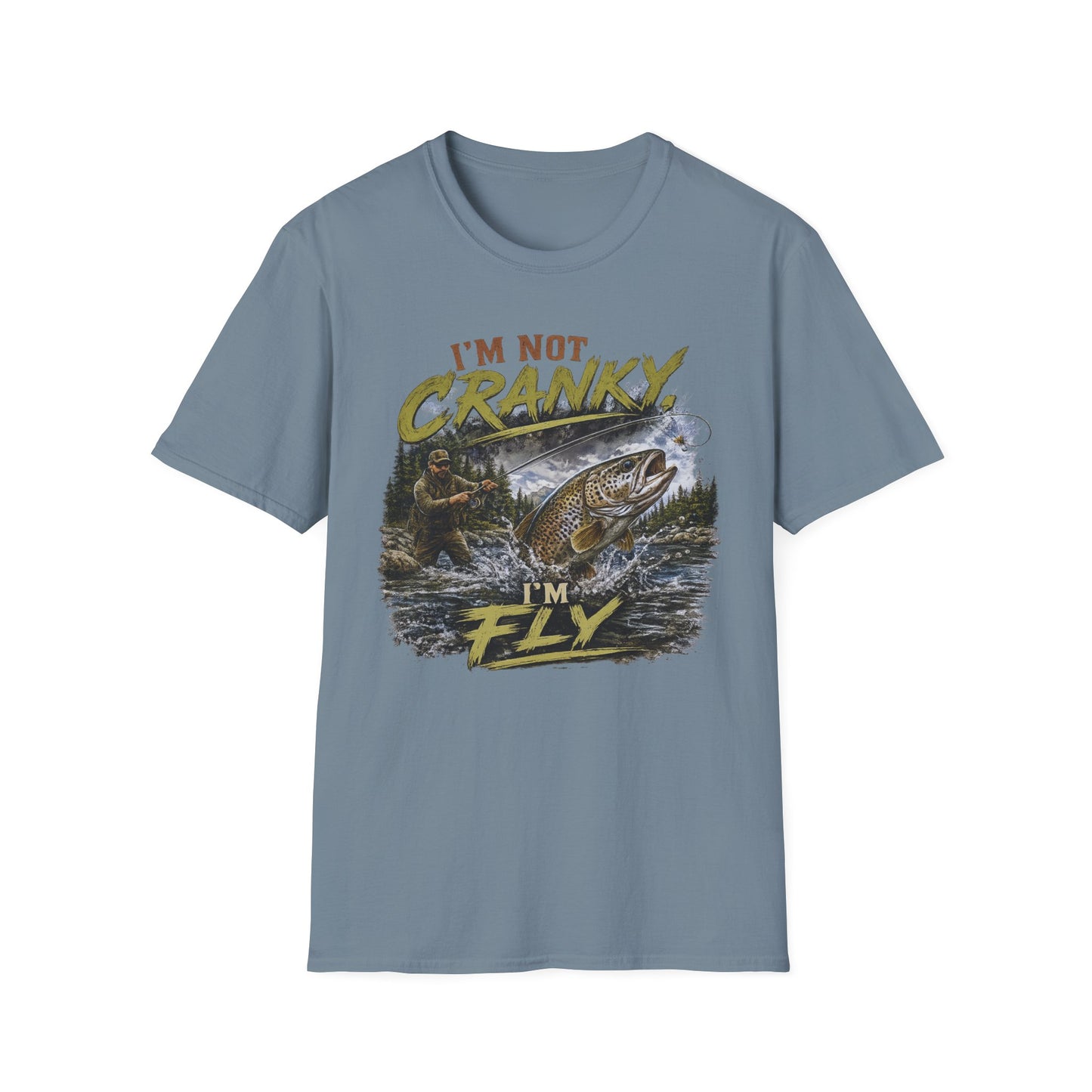 "I’m Not Cranky, I’m Fly" Vintage Trout Fly-Fishing Tee