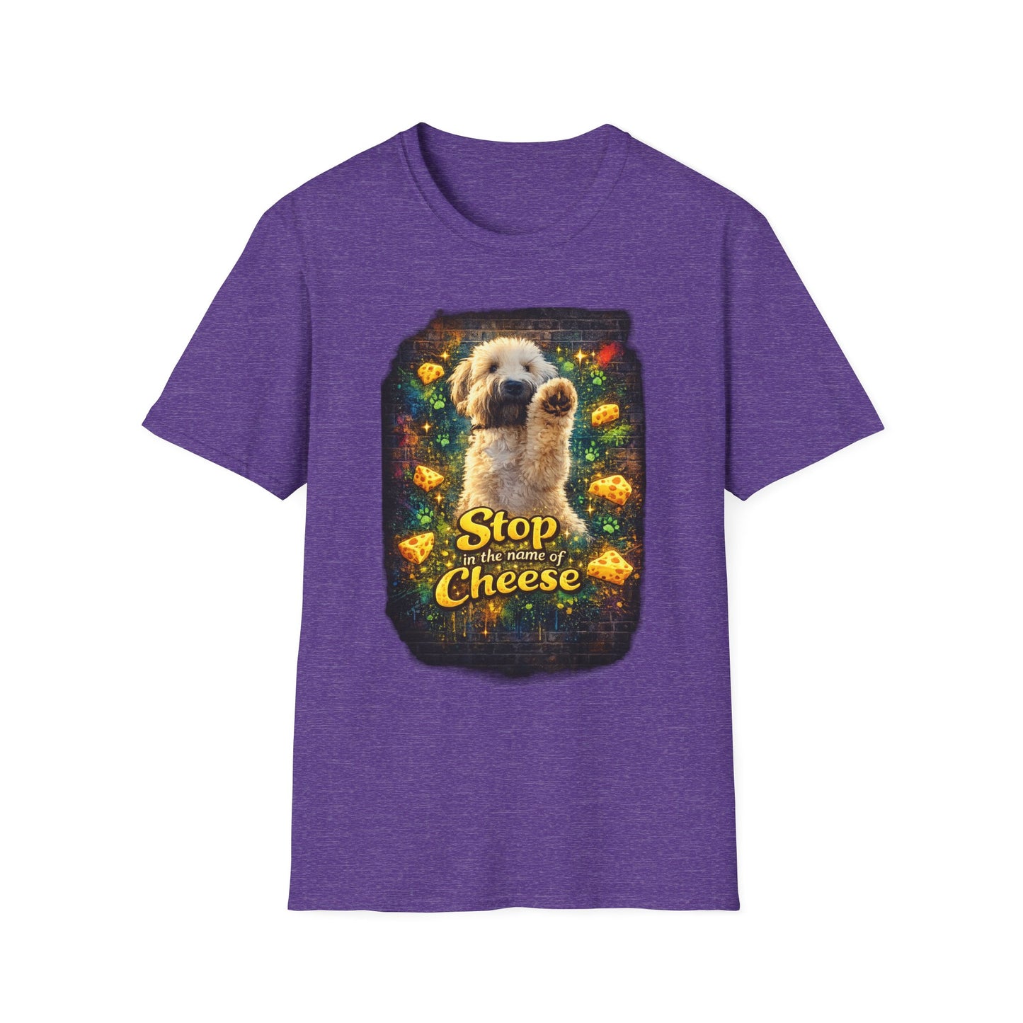 "Stop In the Name of Cheese" Cute Wheaten Puppy Graphic Tee