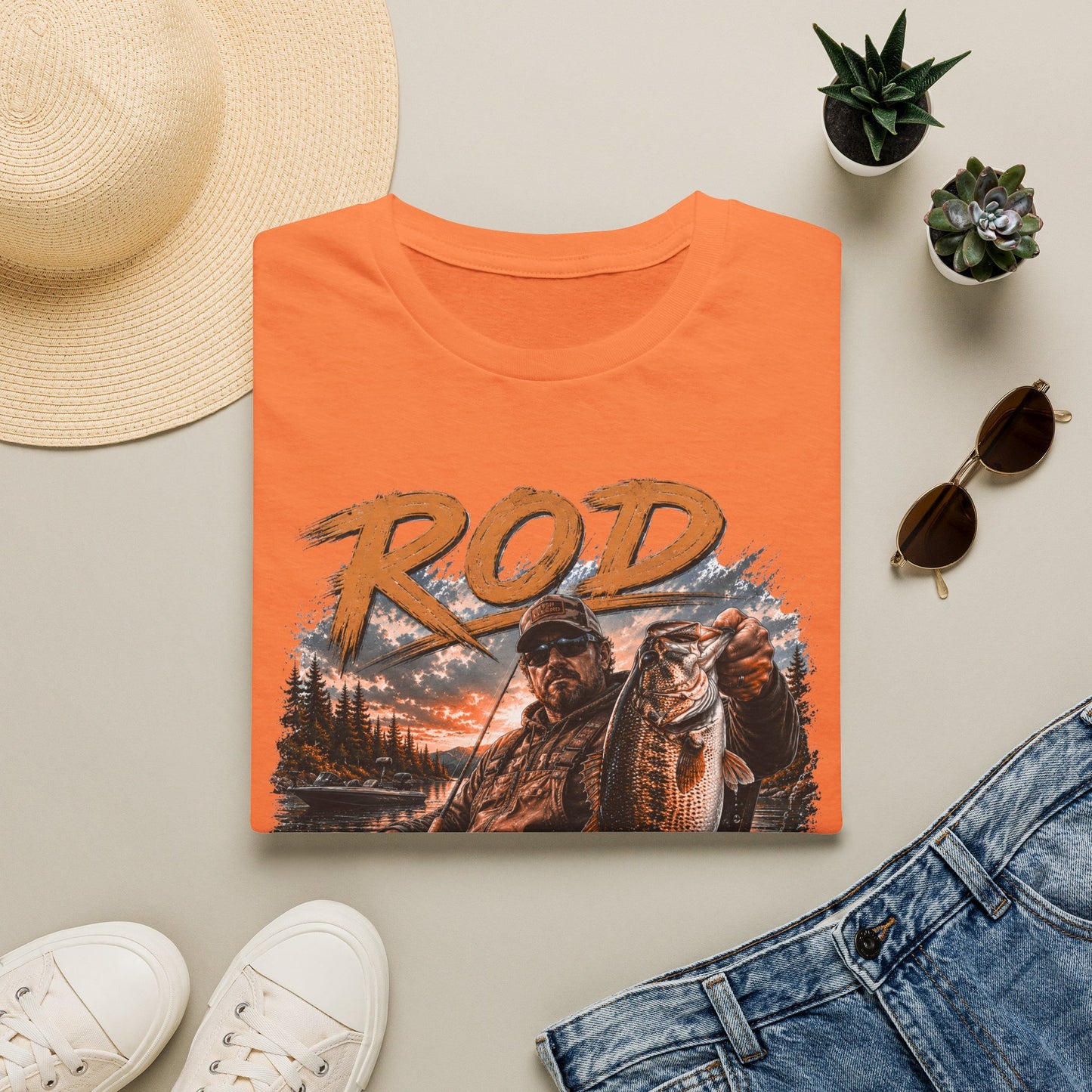"'Rod Father" Fishing T‑Shirt — Vintage Bass Fisherman Graphic Tee