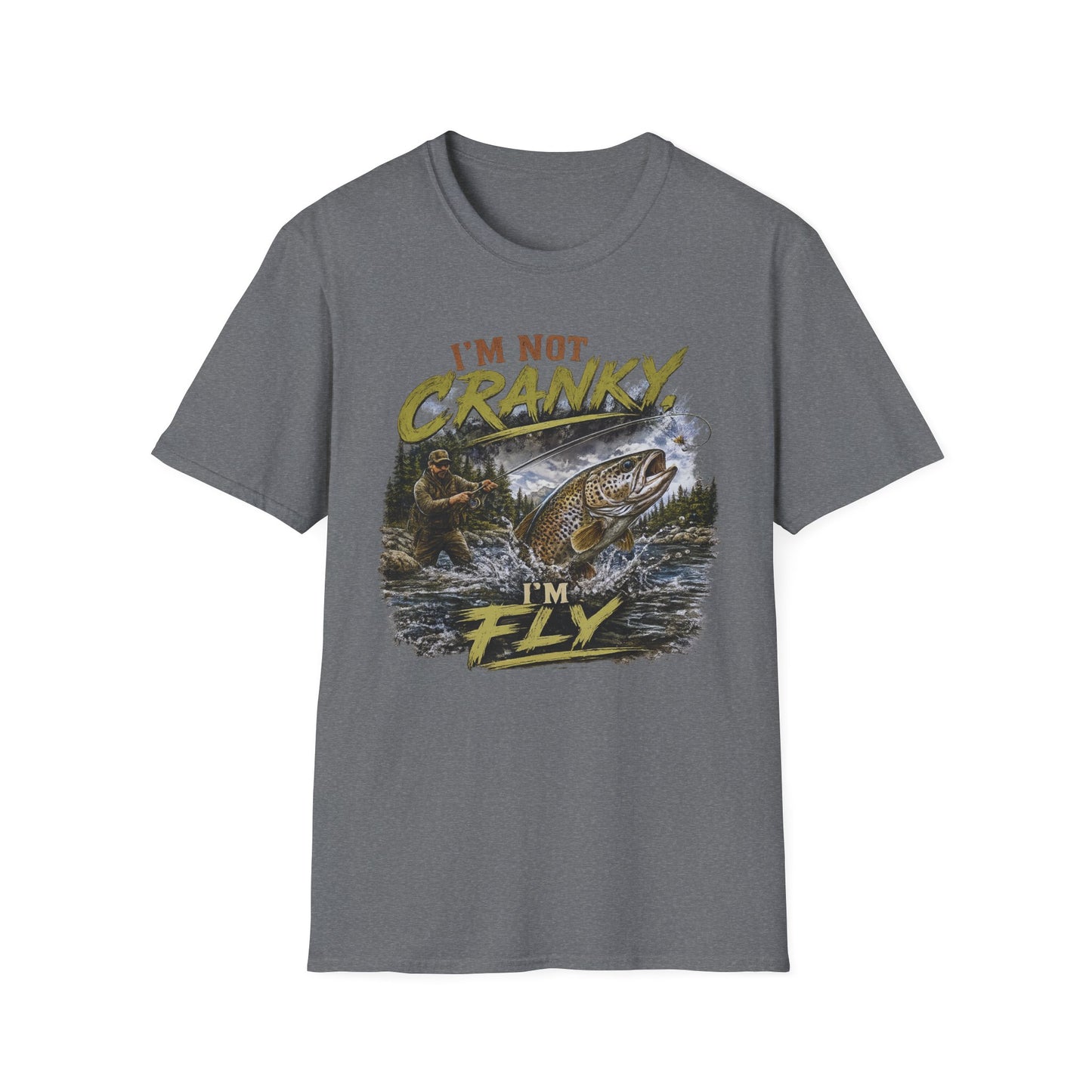 "I’m Not Cranky, I’m Fly" Vintage Trout Fly-Fishing Tee
