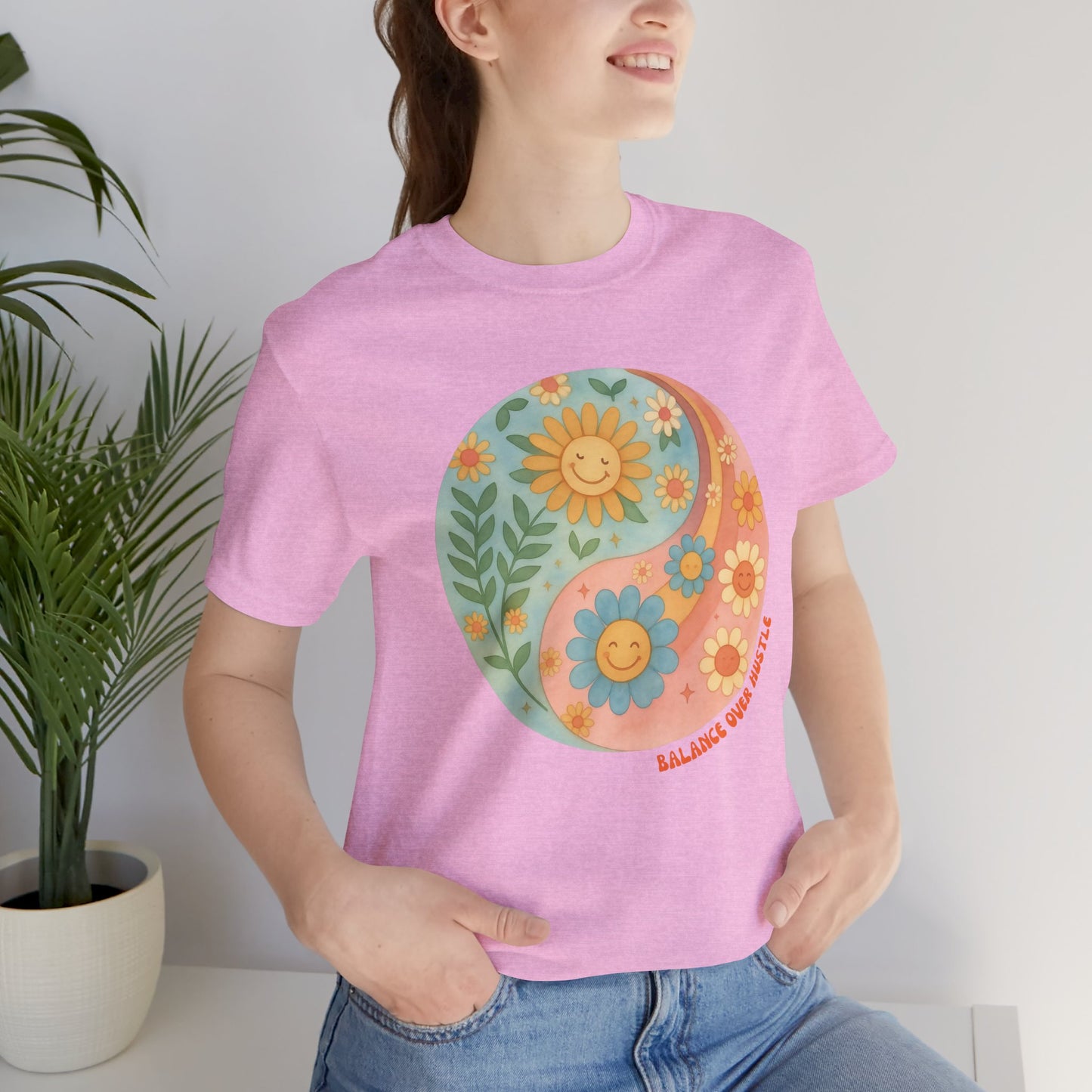 Balance Over Hustle Inspirational Graphic T-Shirt