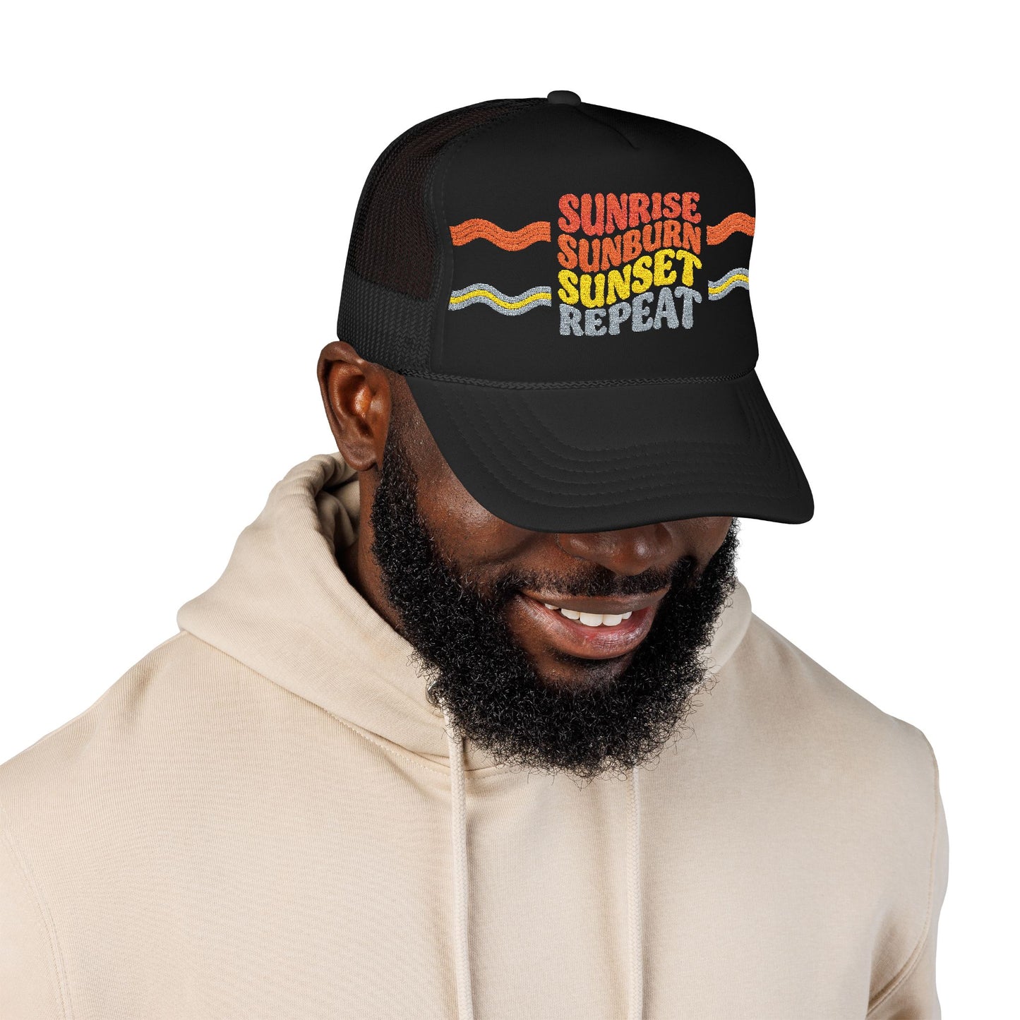 Sunrise Sunburn Sunset Repeat- Foam Trucker Hat