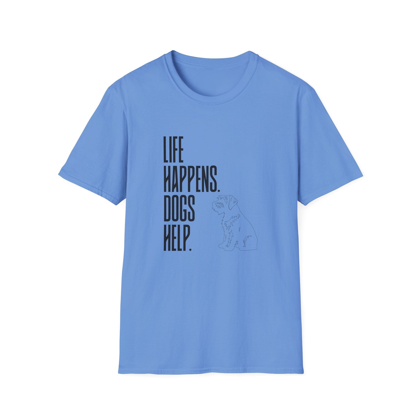 "Life Happens. Dogs Help." Graphic Tee (Casual Pet Lover Shirt)