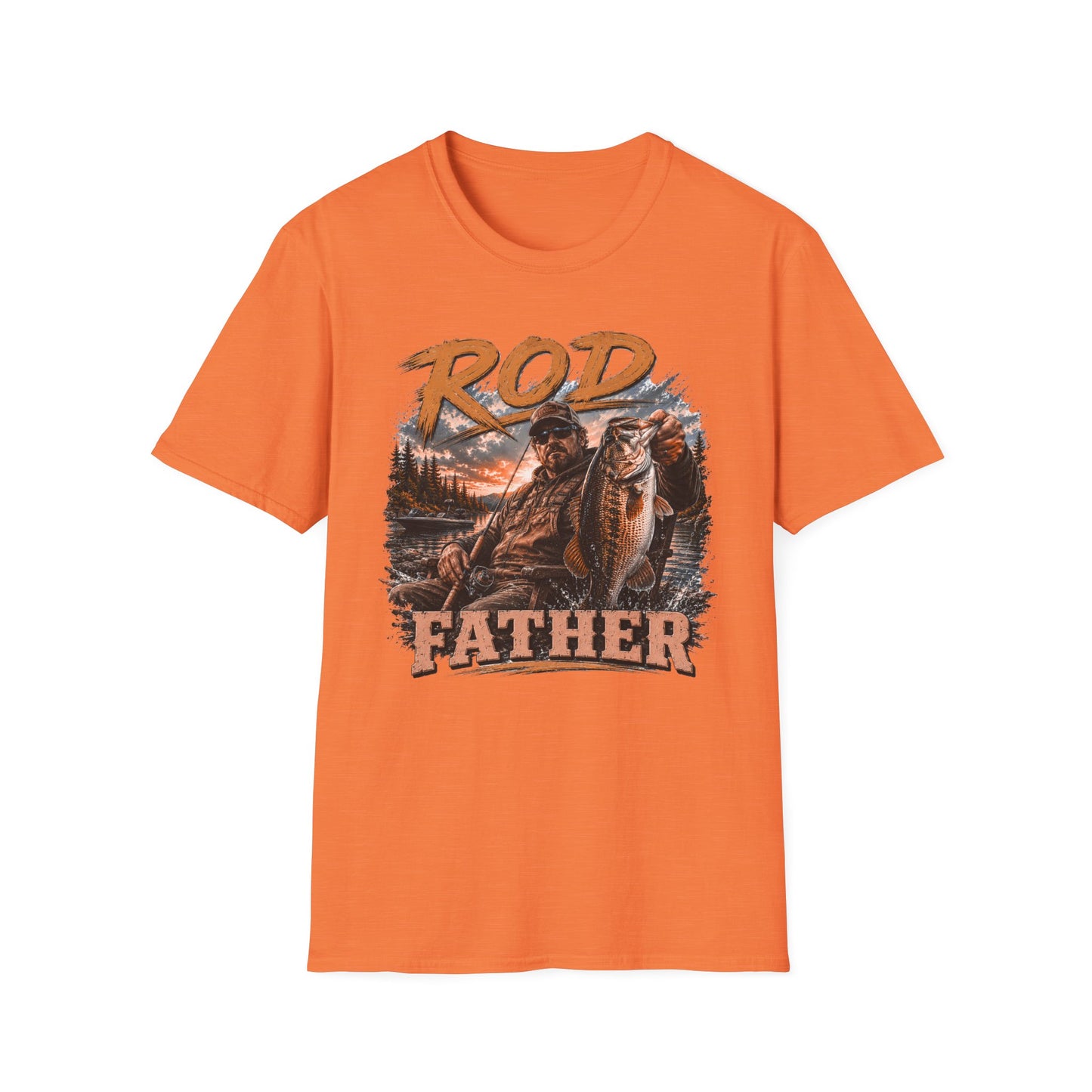 "'Rod Father" Fishing T‑Shirt — Vintage Bass Fisherman Graphic Tee