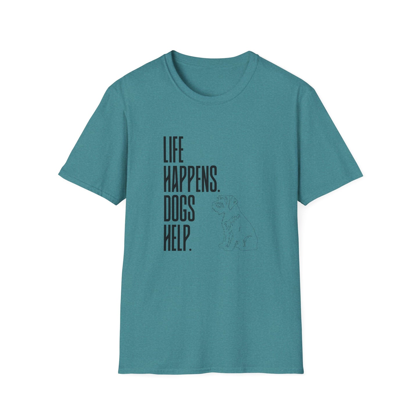 "Life Happens. Dogs Help." Graphic Tee (Casual Pet Lover Shirt)