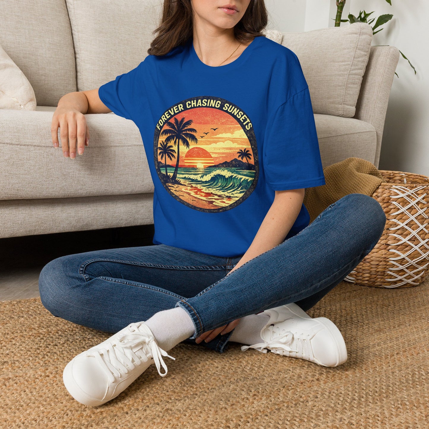 Forever Chasing Sunsets T-Shirt — Vintage Beach Sunset