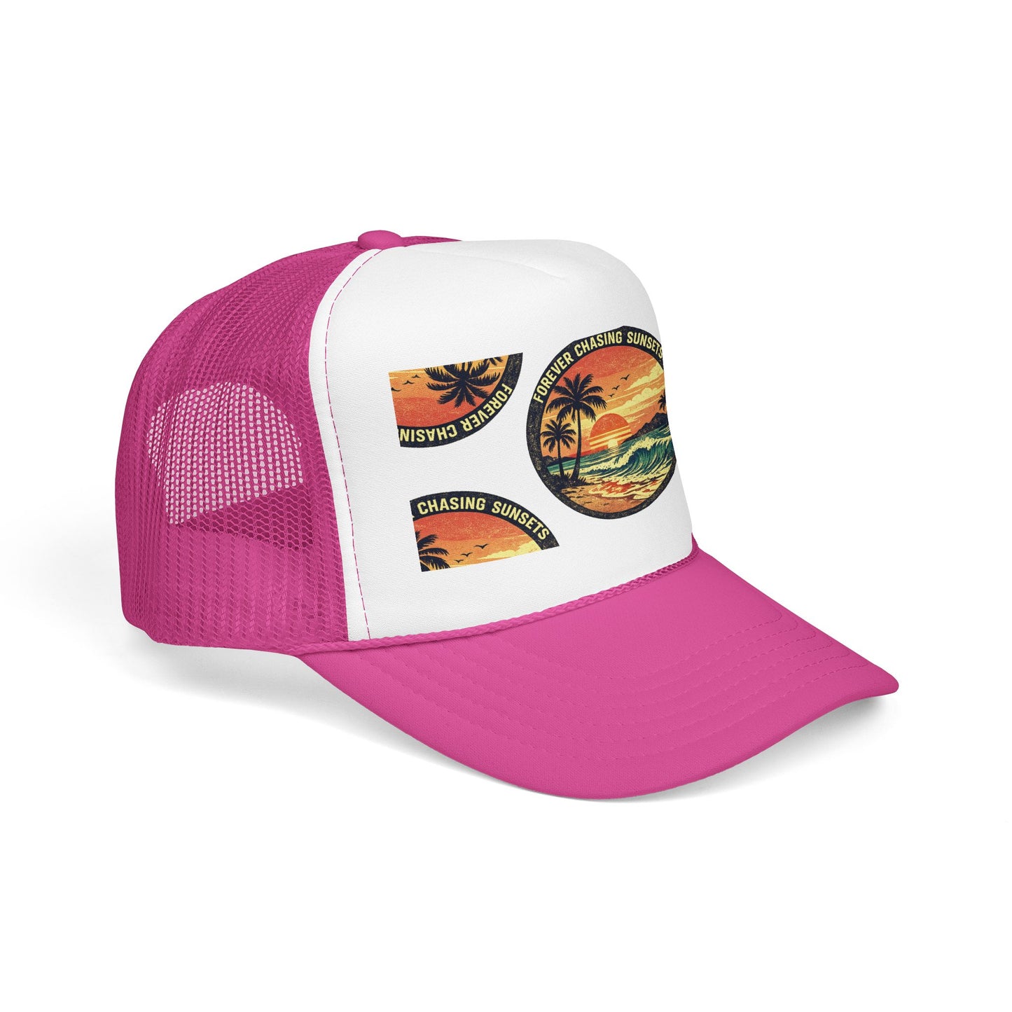 Chasing Sunsets Trucker Hat — Vintage Beach Foam Cap