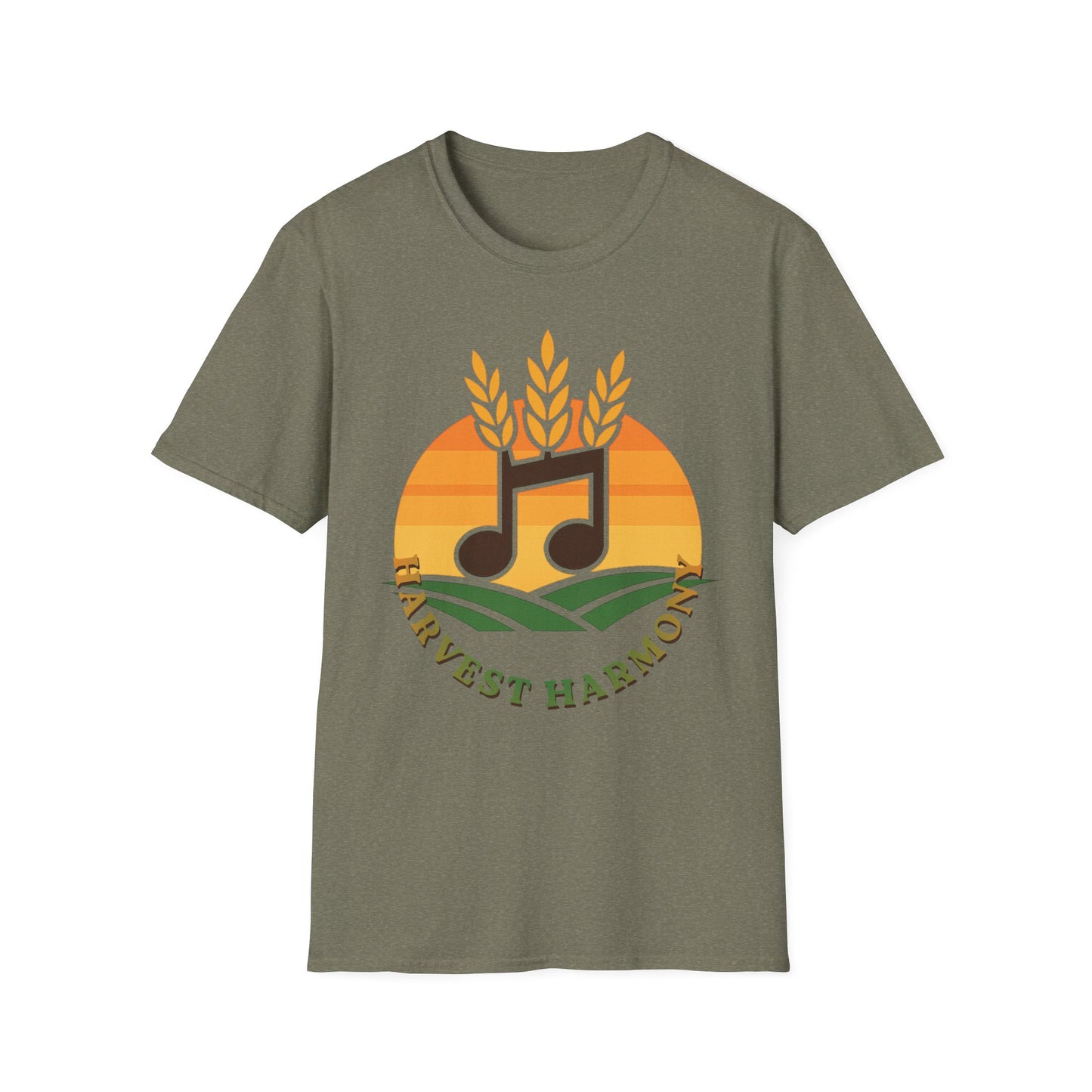 Harvest Harmony T-Shirt | Music Notes with Wheat Sunset