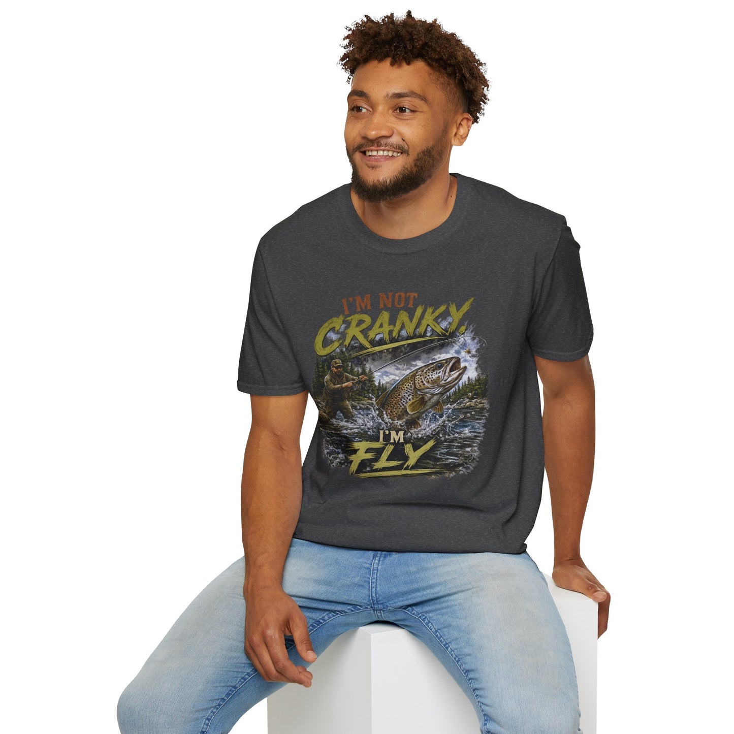 "I’m Not Cranky, I’m Fly" Vintage Trout Fly-Fishing Tee