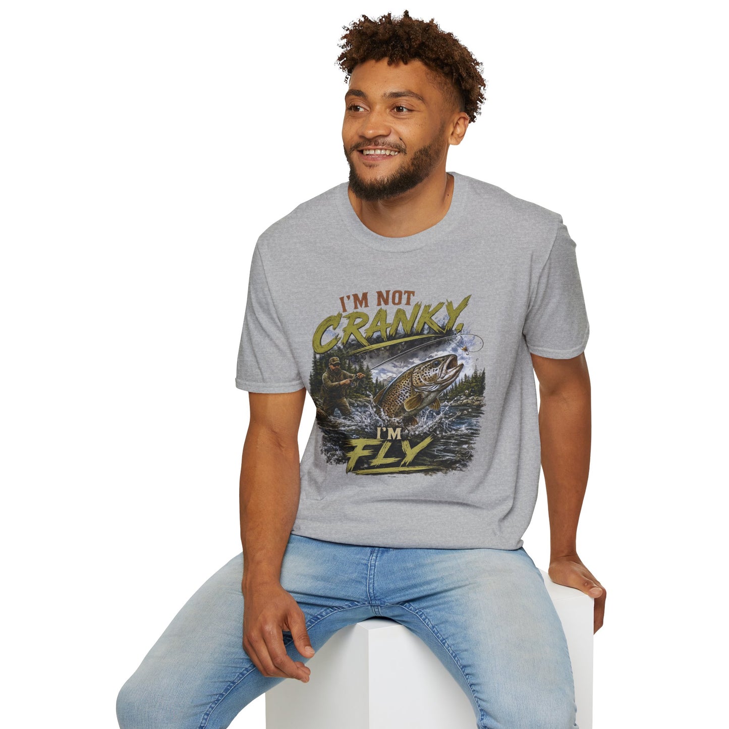 "I’m Not Cranky, I’m Fly" Vintage Trout Fly-Fishing Tee