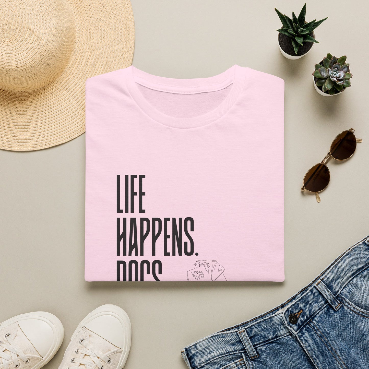 "Life Happens. Dogs Help." Graphic Tee (Casual Pet Lover Shirt)