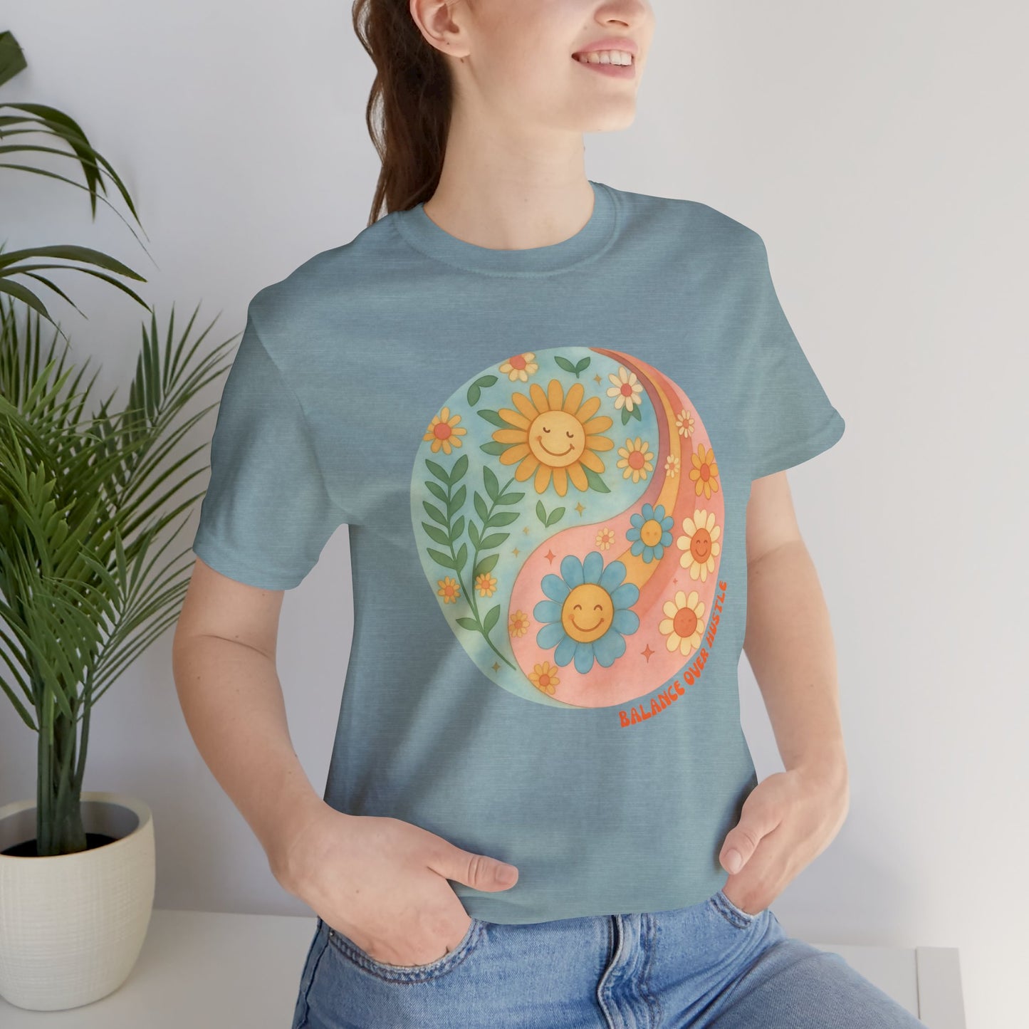 Balance Over Hustle Inspirational Graphic T-Shirt