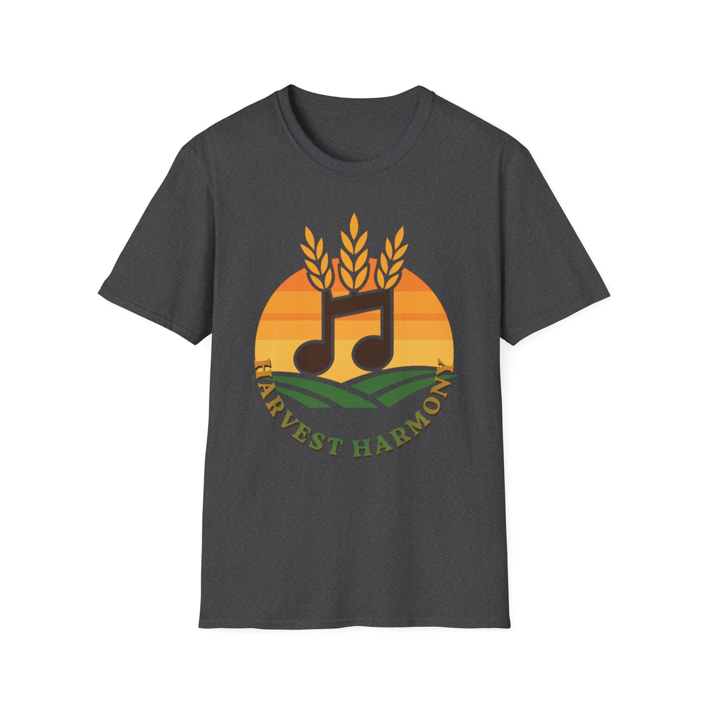 Harvest Harmony T-Shirt | Music Notes with Wheat Sunset