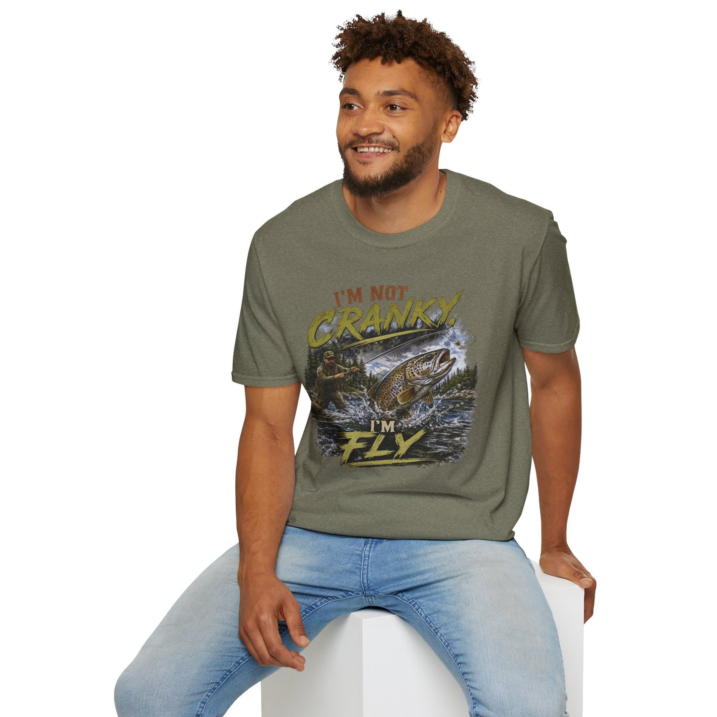 "I’m Not Cranky, I’m Fly" Vintage Trout Fly-Fishing Tee