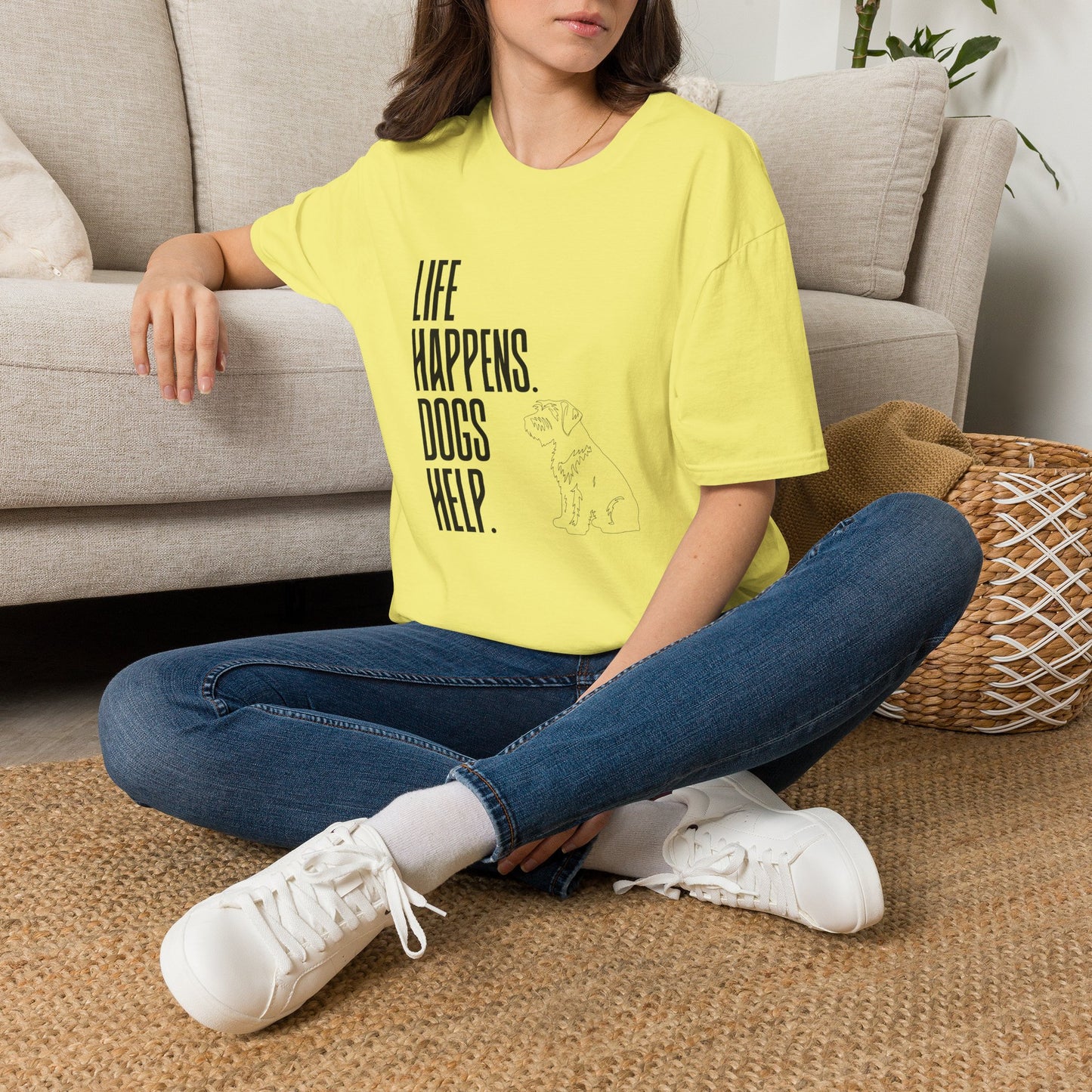 "Life Happens. Dogs Help." Graphic Tee (Casual Pet Lover Shirt)