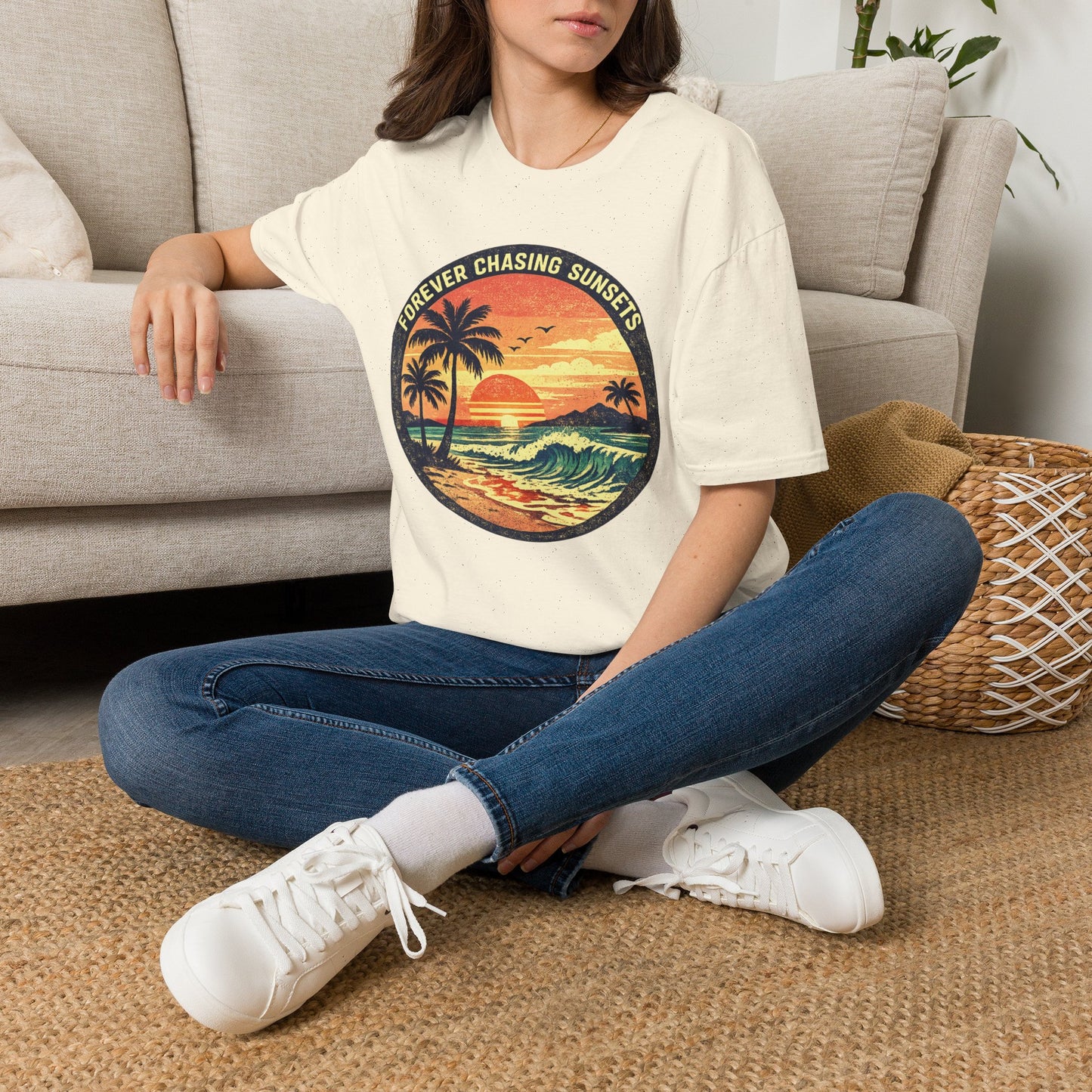 Forever Chasing Sunsets T-Shirt — Vintage Beach Sunset