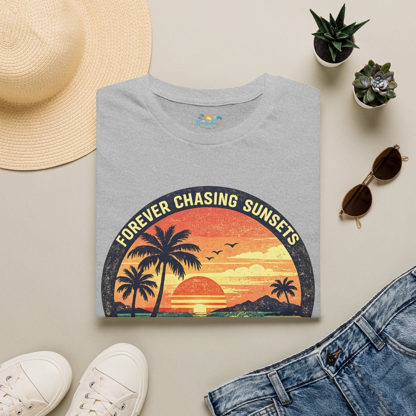 Forever Chasing Sunsets T-Shirt — Vintage Beach Sunset