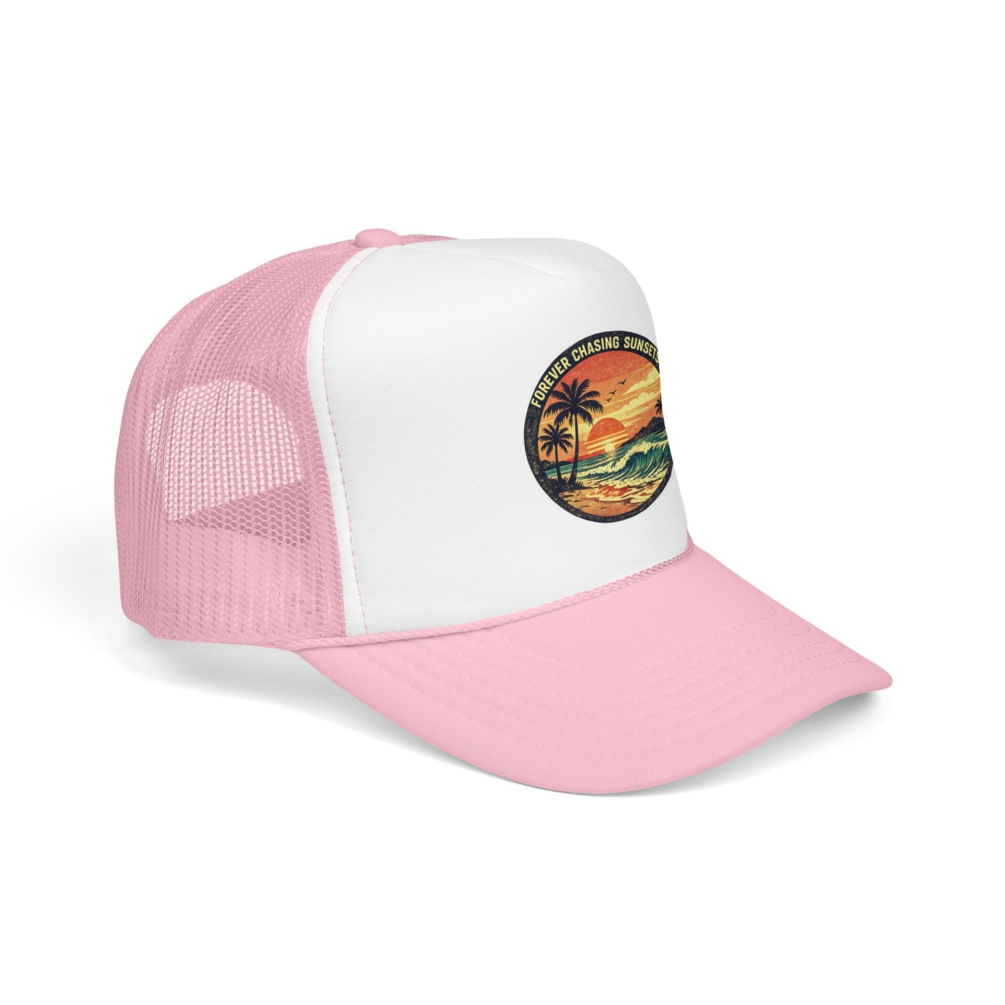 Chasing Sunsets Trucker Hat — Vintage Beach Foam Cap