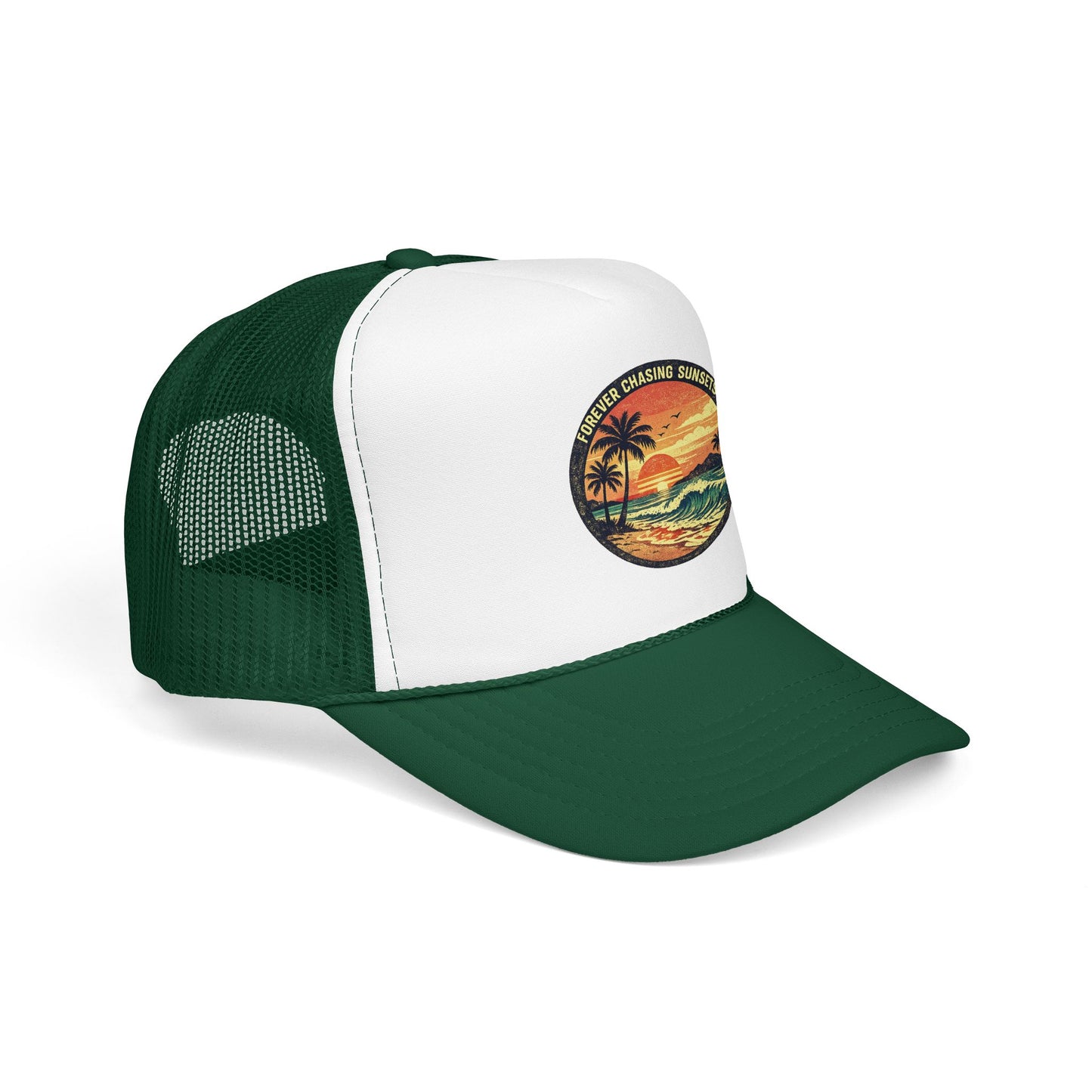 Chasing Sunsets Trucker Hat — Vintage Beach Foam Cap