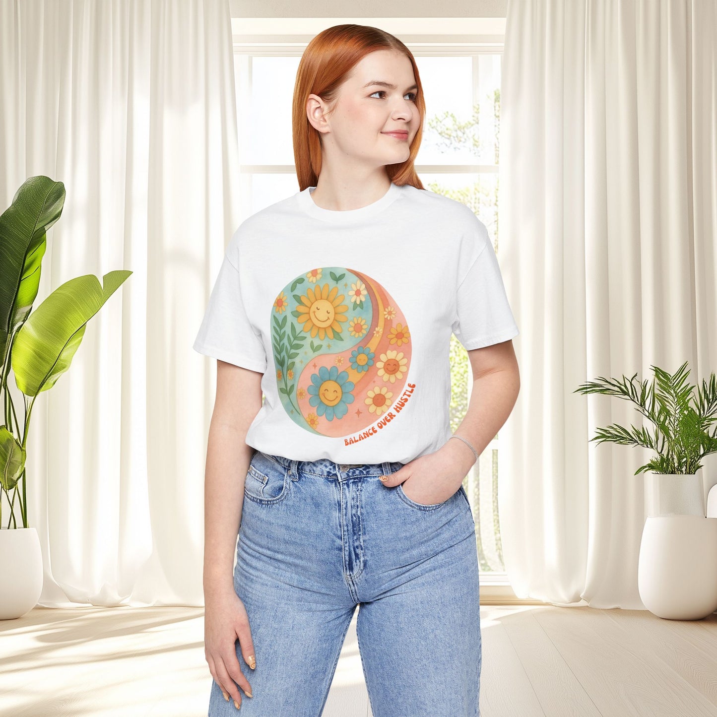 Balance Over Hustle Inspirational Graphic T-Shirt