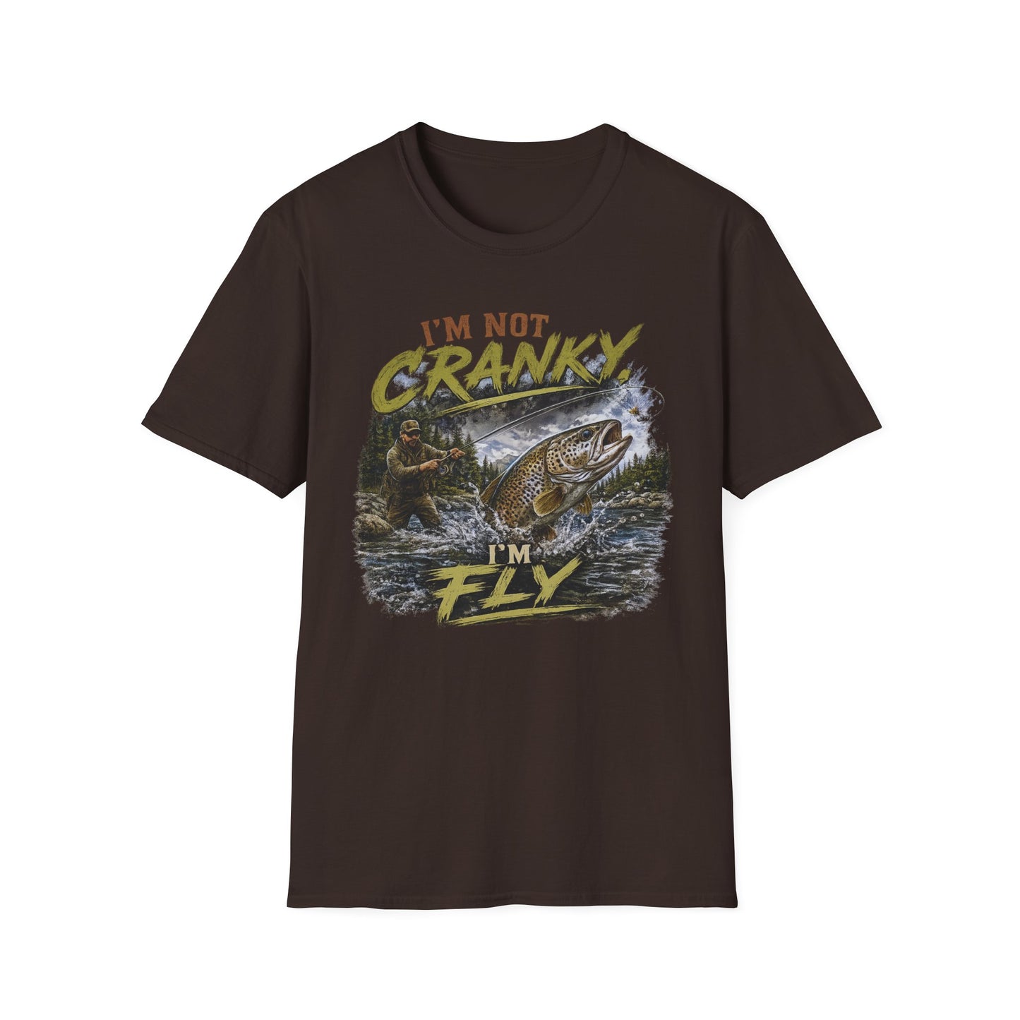 "I’m Not Cranky, I’m Fly" Vintage Trout Fly-Fishing Tee