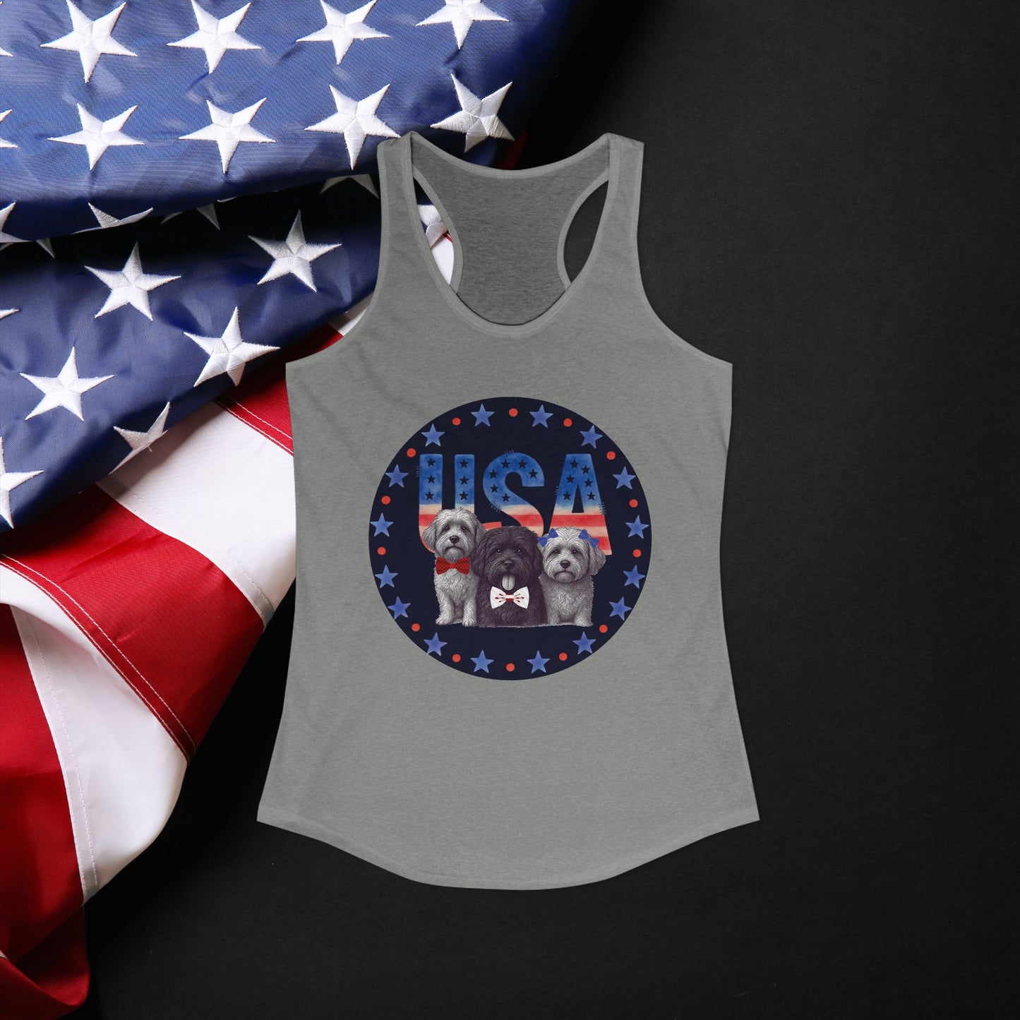 USA Puppy -Women's Ideal Racerback Tank