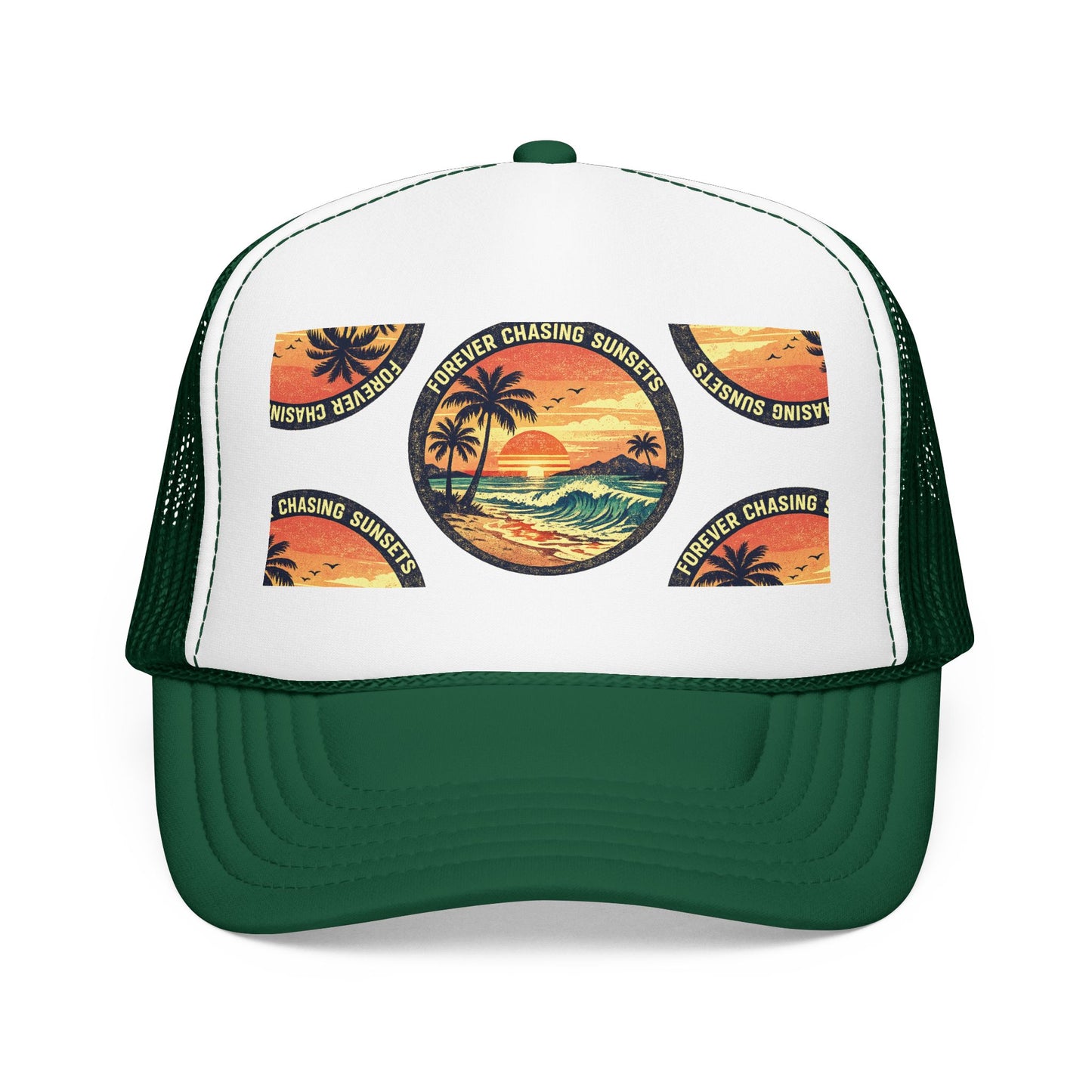 Chasing Sunsets Trucker Hat — Vintage Beach Foam Cap