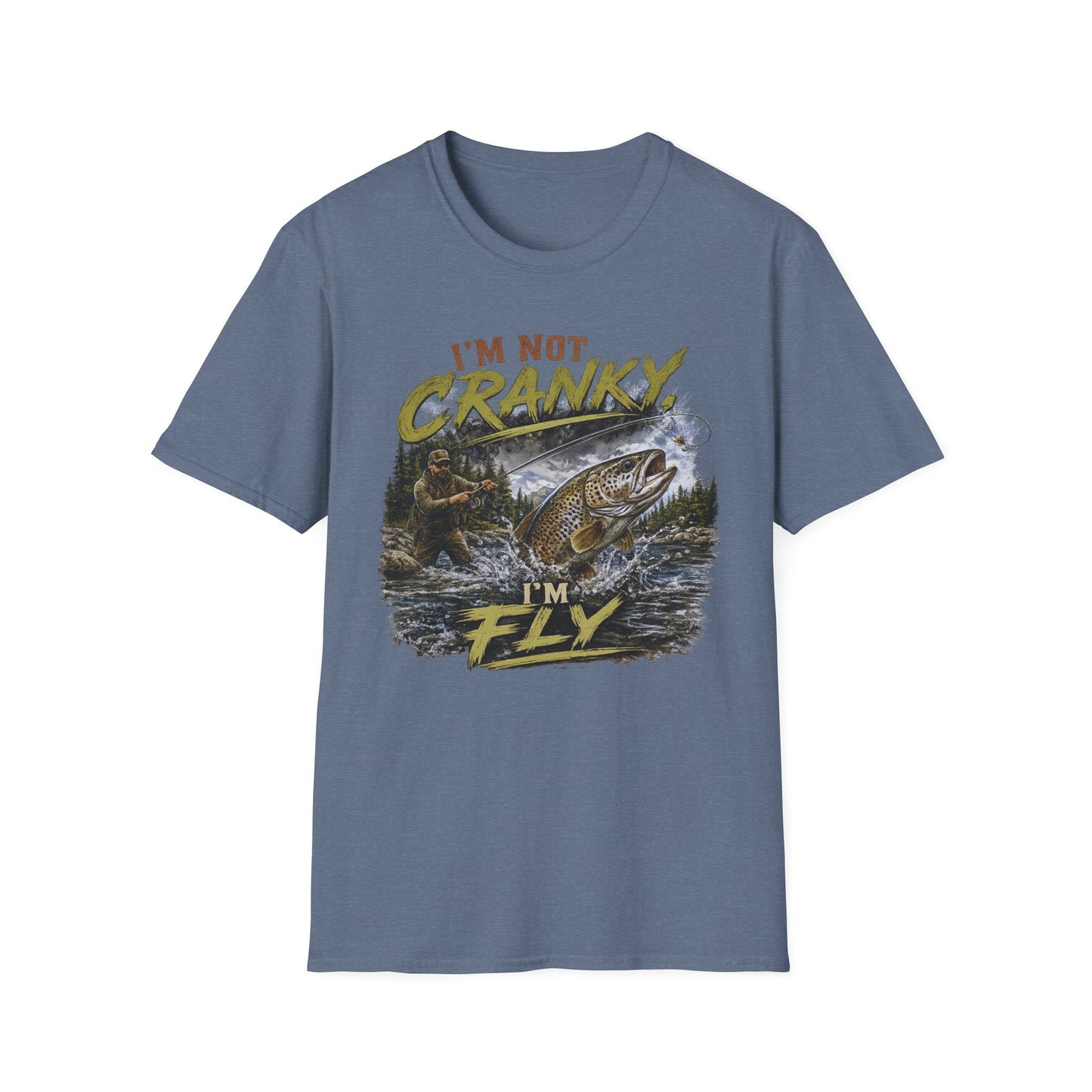 "I’m Not Cranky, I’m Fly" Vintage Trout Fly-Fishing Tee