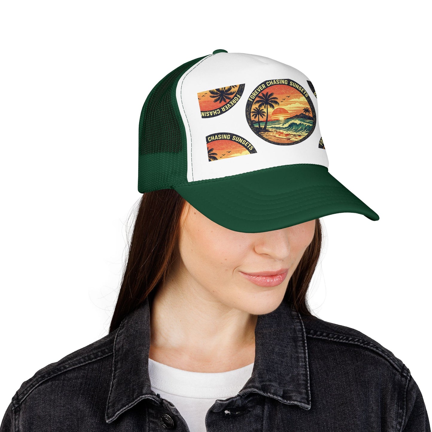 Chasing Sunsets Trucker Hat — Vintage Beach Foam Cap