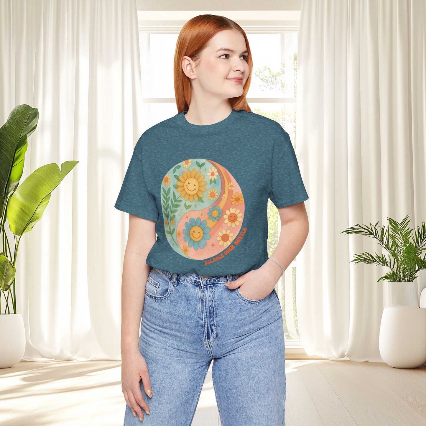 Balance Over Hustle Inspirational Graphic T-Shirt