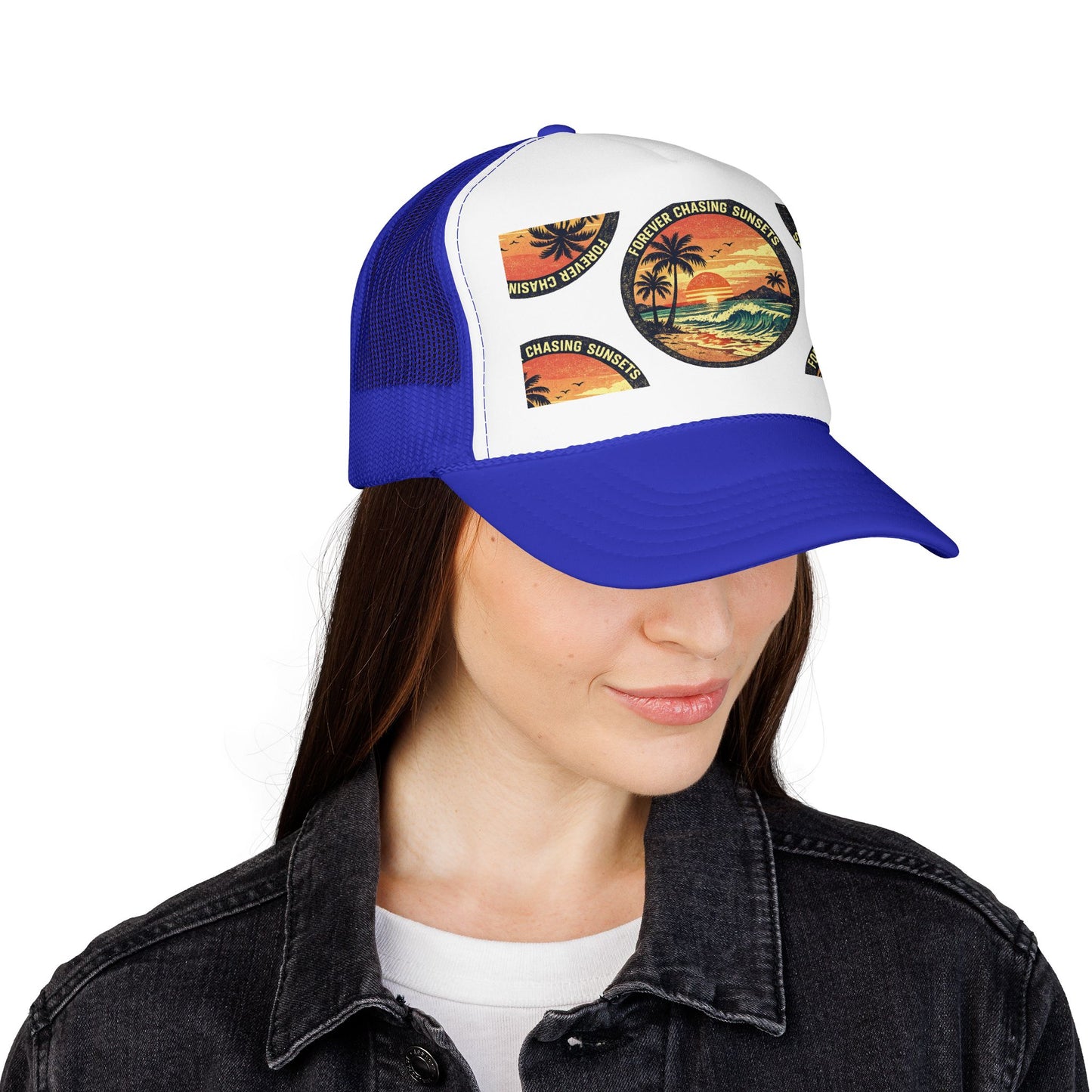 Chasing Sunsets Trucker Hat — Vintage Beach Foam Cap