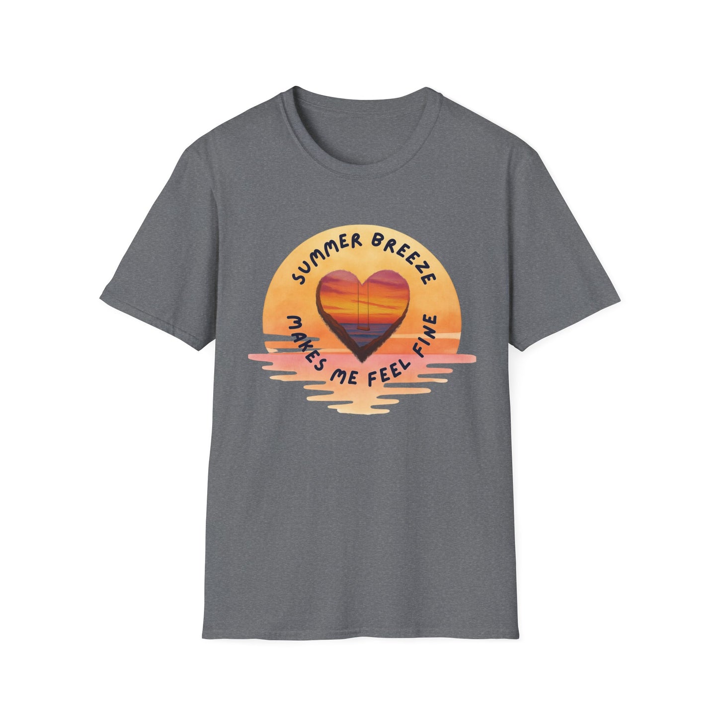 "Summer Breeze Makes Me Feel Fine" -Retro Sunset Heart Tee