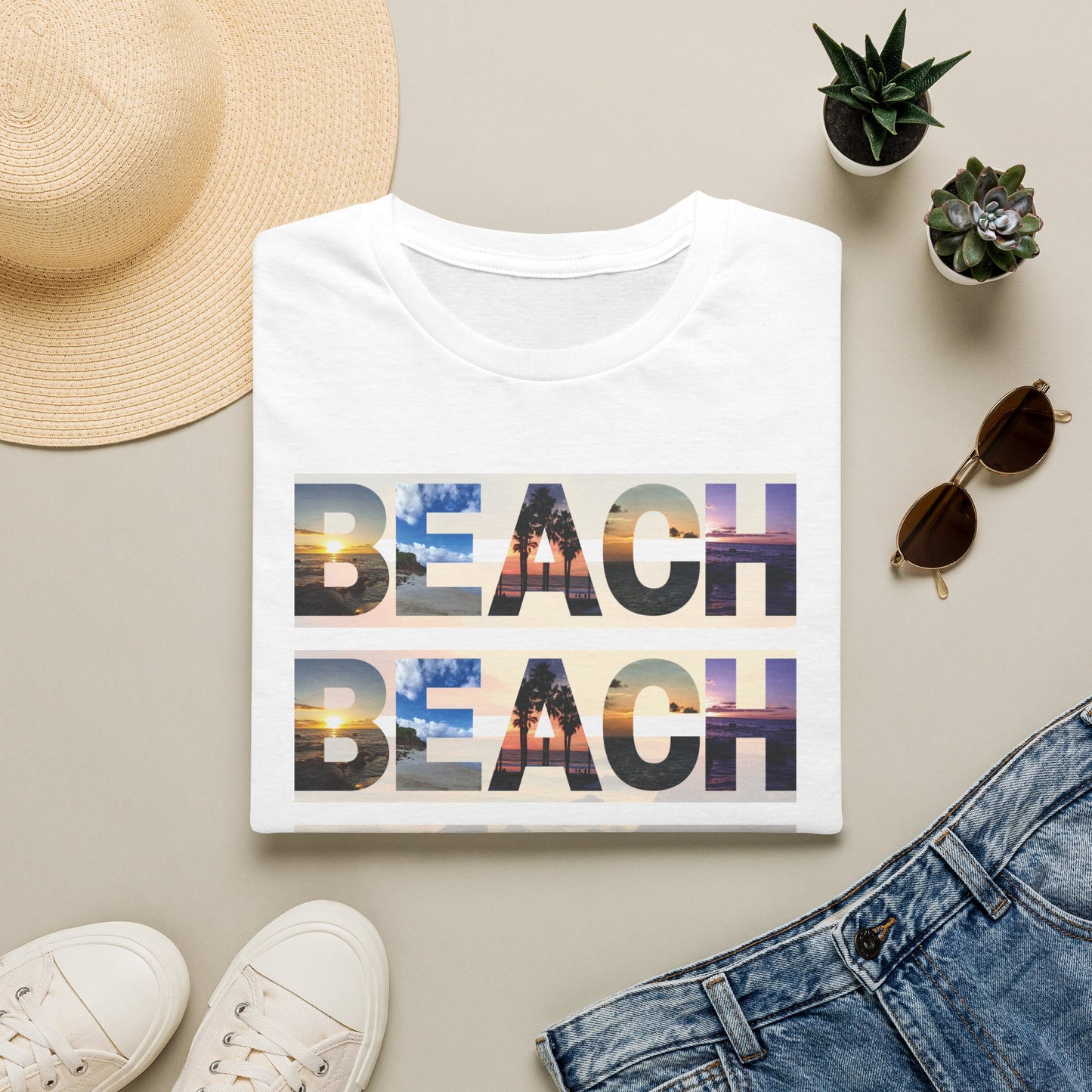 Copy of Beach on Repeat- Sunset Graphic Tee