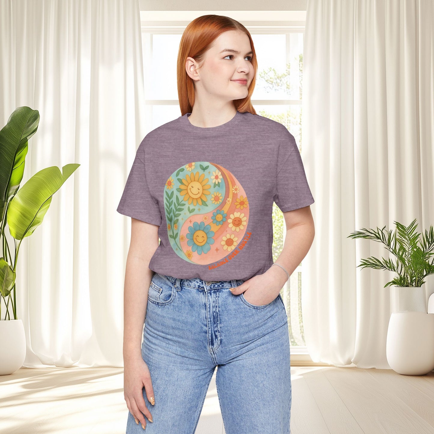 Balance Over Hustle Inspirational Graphic T-Shirt