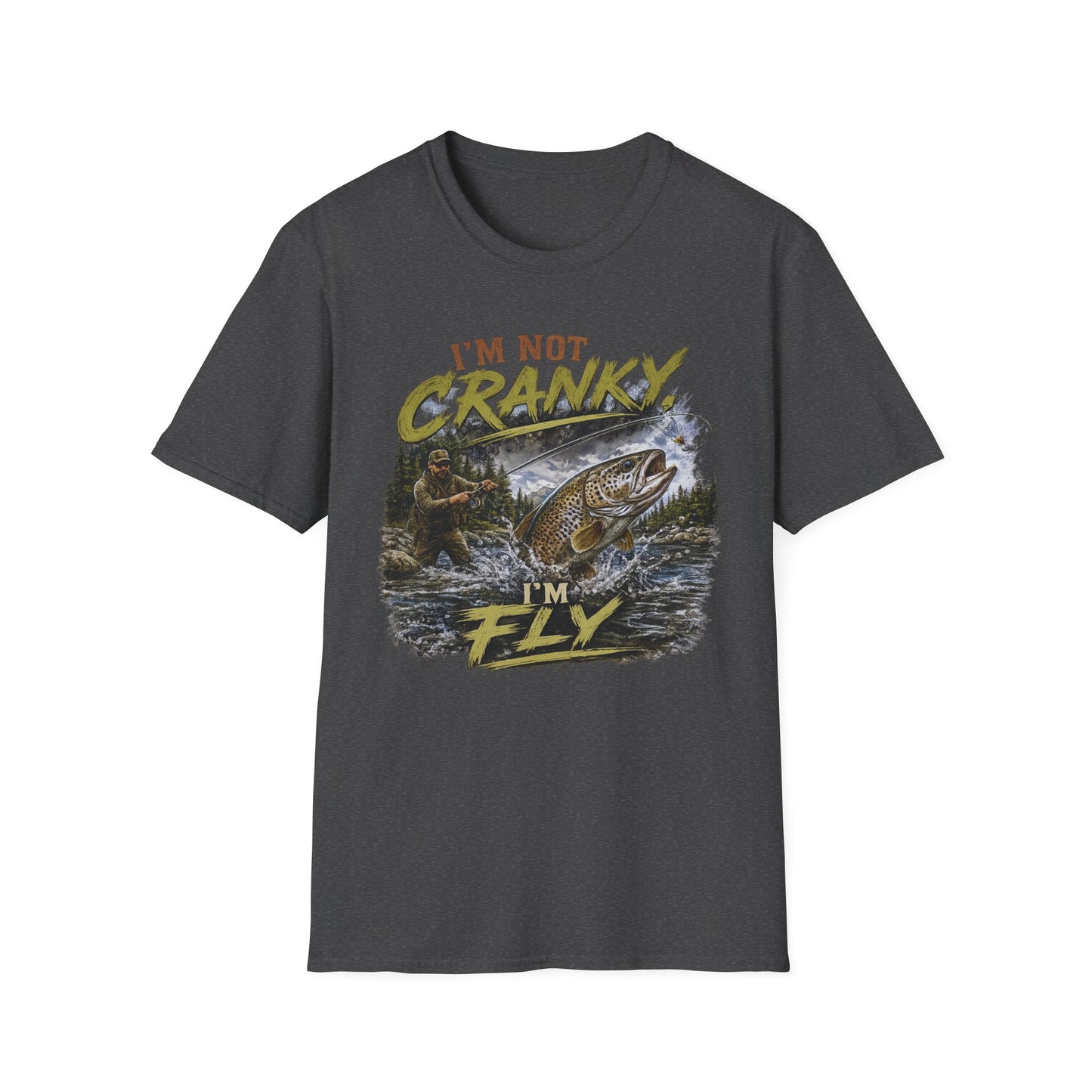 "I’m Not Cranky, I’m Fly" Vintage Trout Fly-Fishing Tee