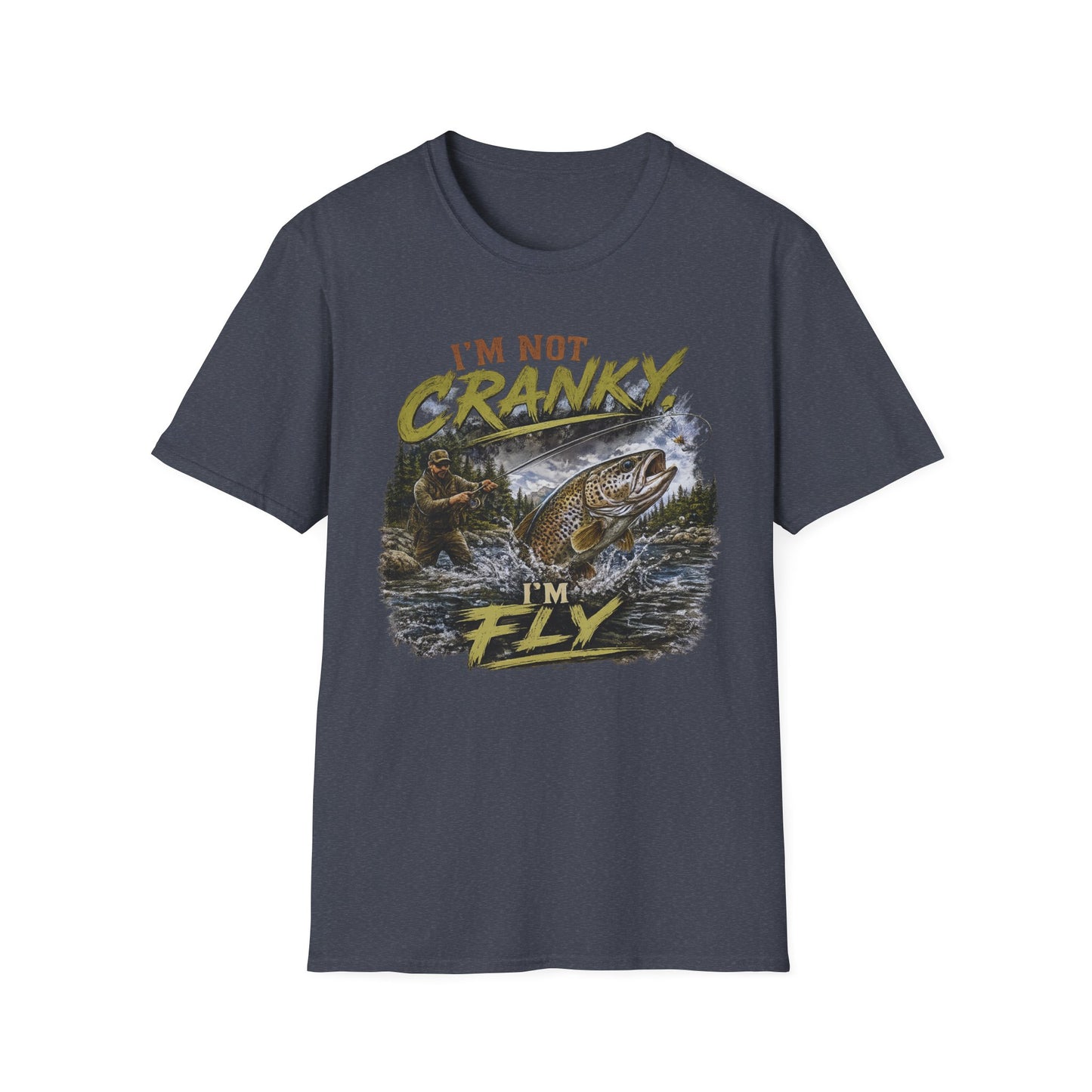 "I’m Not Cranky, I’m Fly" Vintage Trout Fly-Fishing Tee