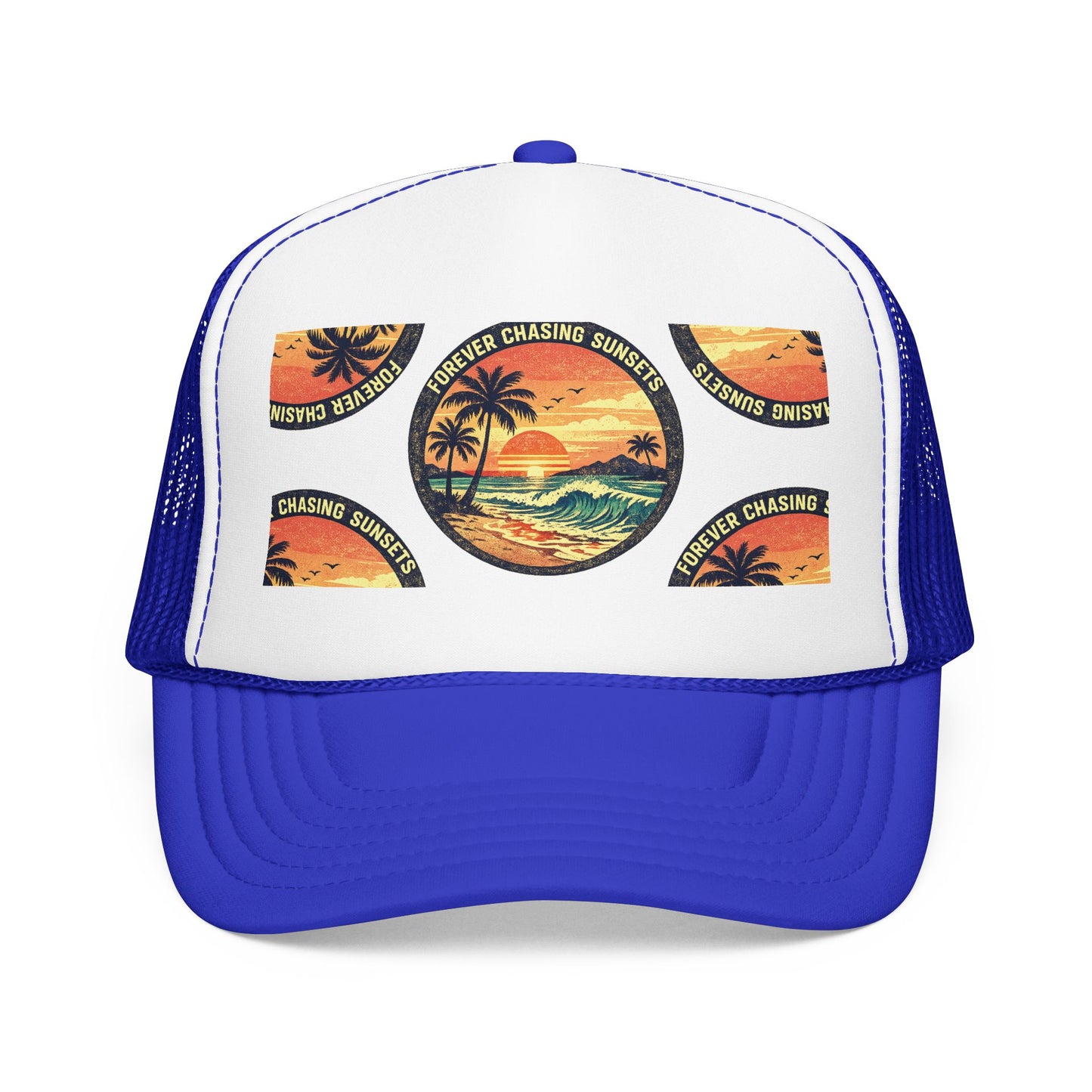 Chasing Sunsets Trucker Hat — Vintage Beach Foam Cap