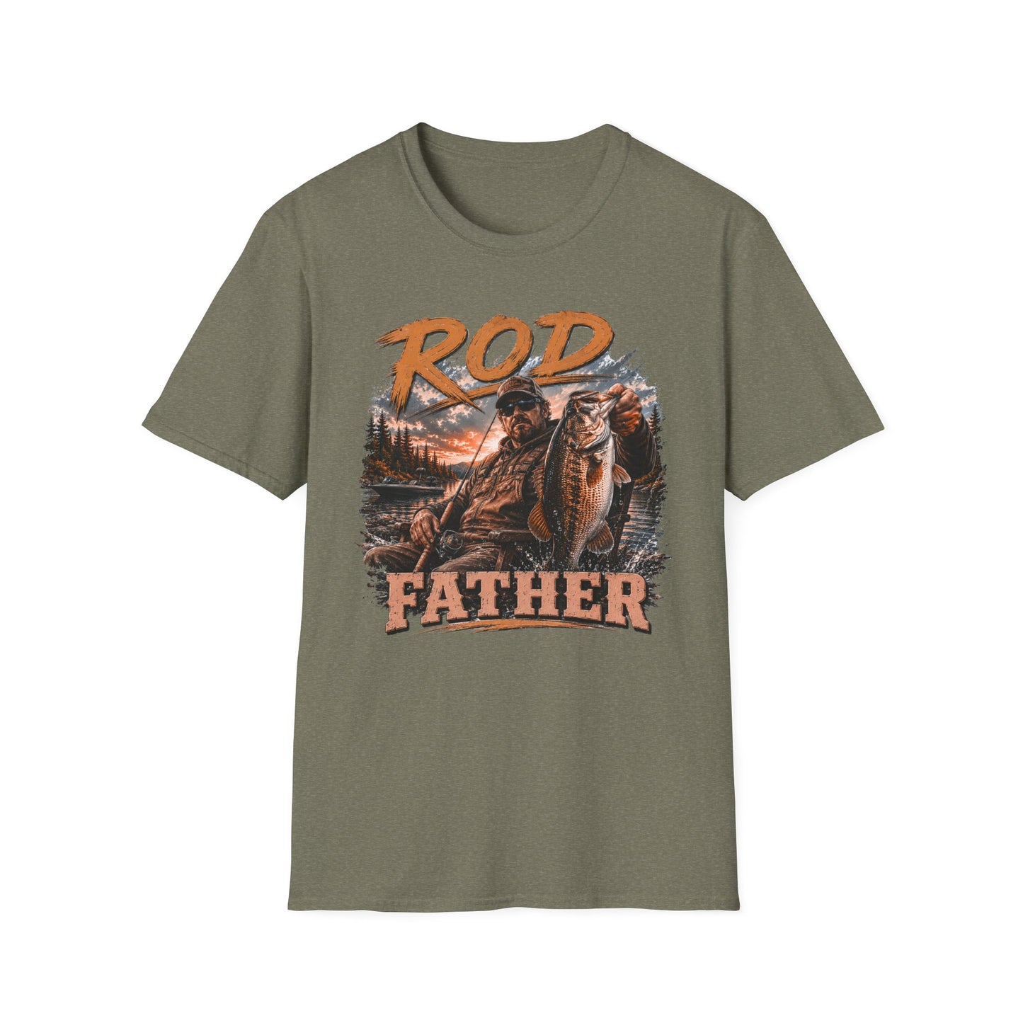 "'Rod Father" Fishing T‑Shirt — Vintage Bass Fisherman Graphic Tee