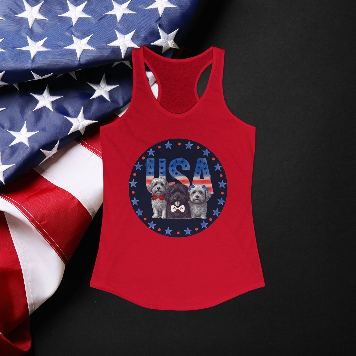 USA Puppy -Women's Ideal Racerback Tank
