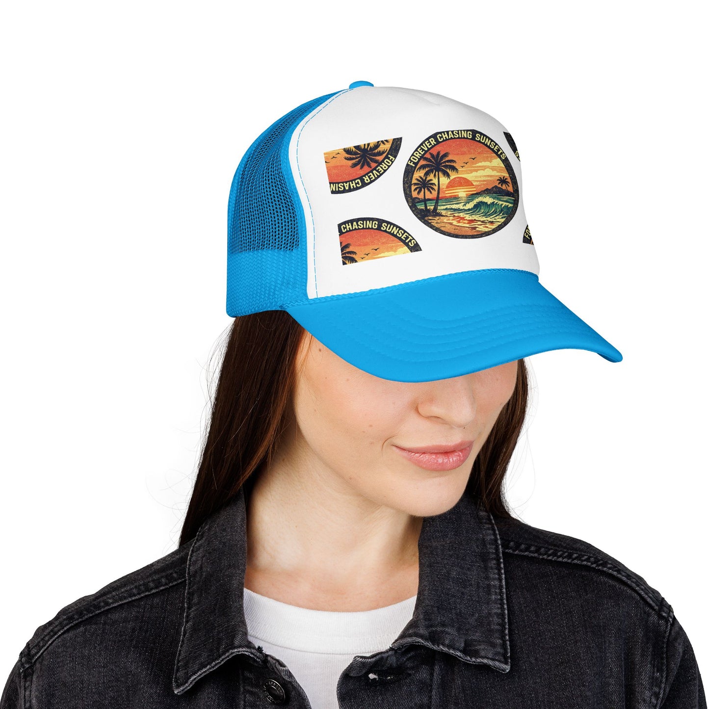 Chasing Sunsets Trucker Hat — Vintage Beach Foam Cap